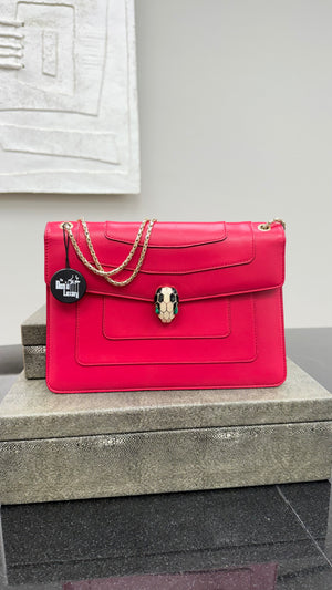 *DONS DROP* Bvlgari Pink Leather Medium Serpenti Forever Shoulder Bag