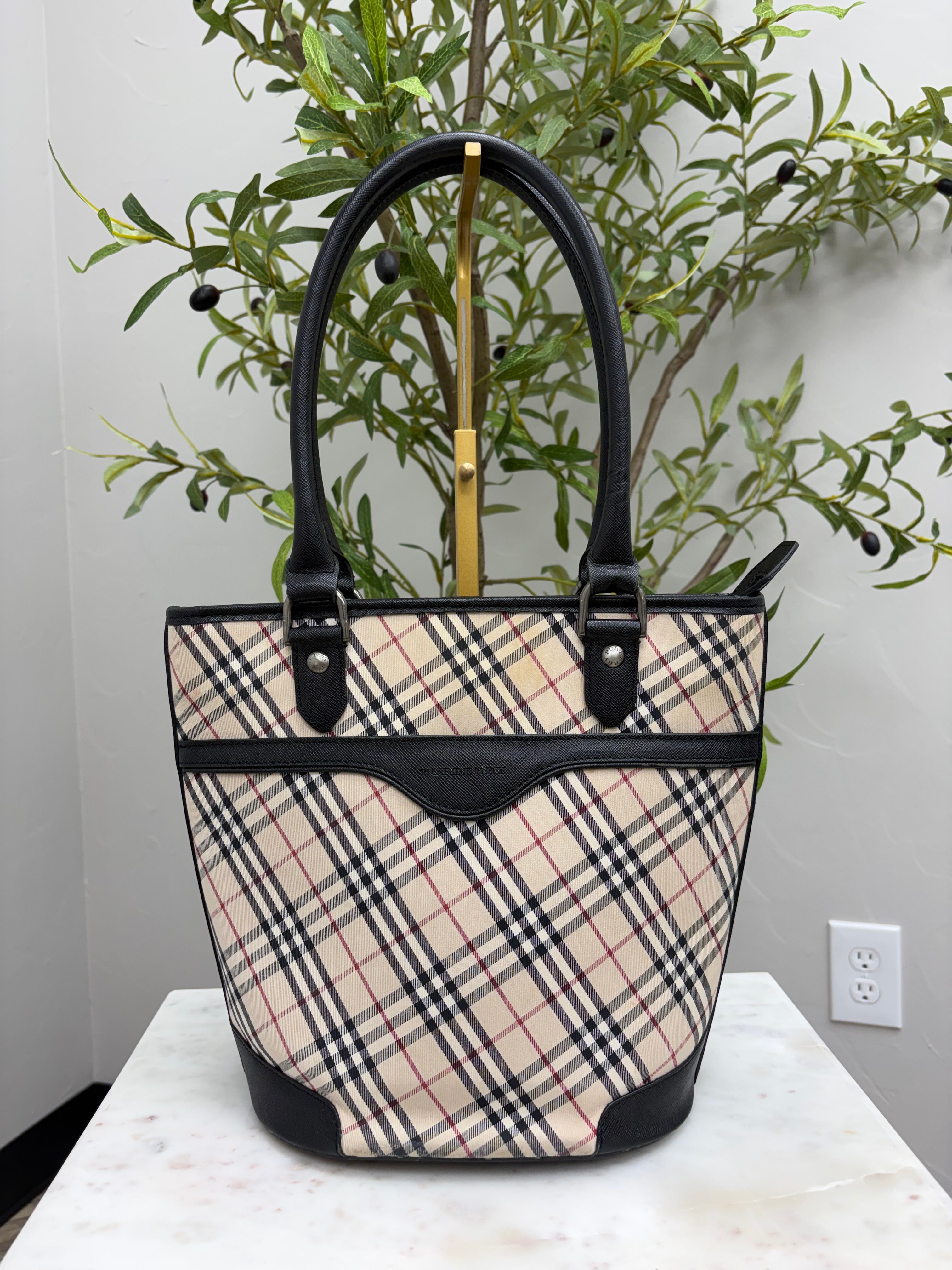 Burberry Nova Check Canvas Tote Bag