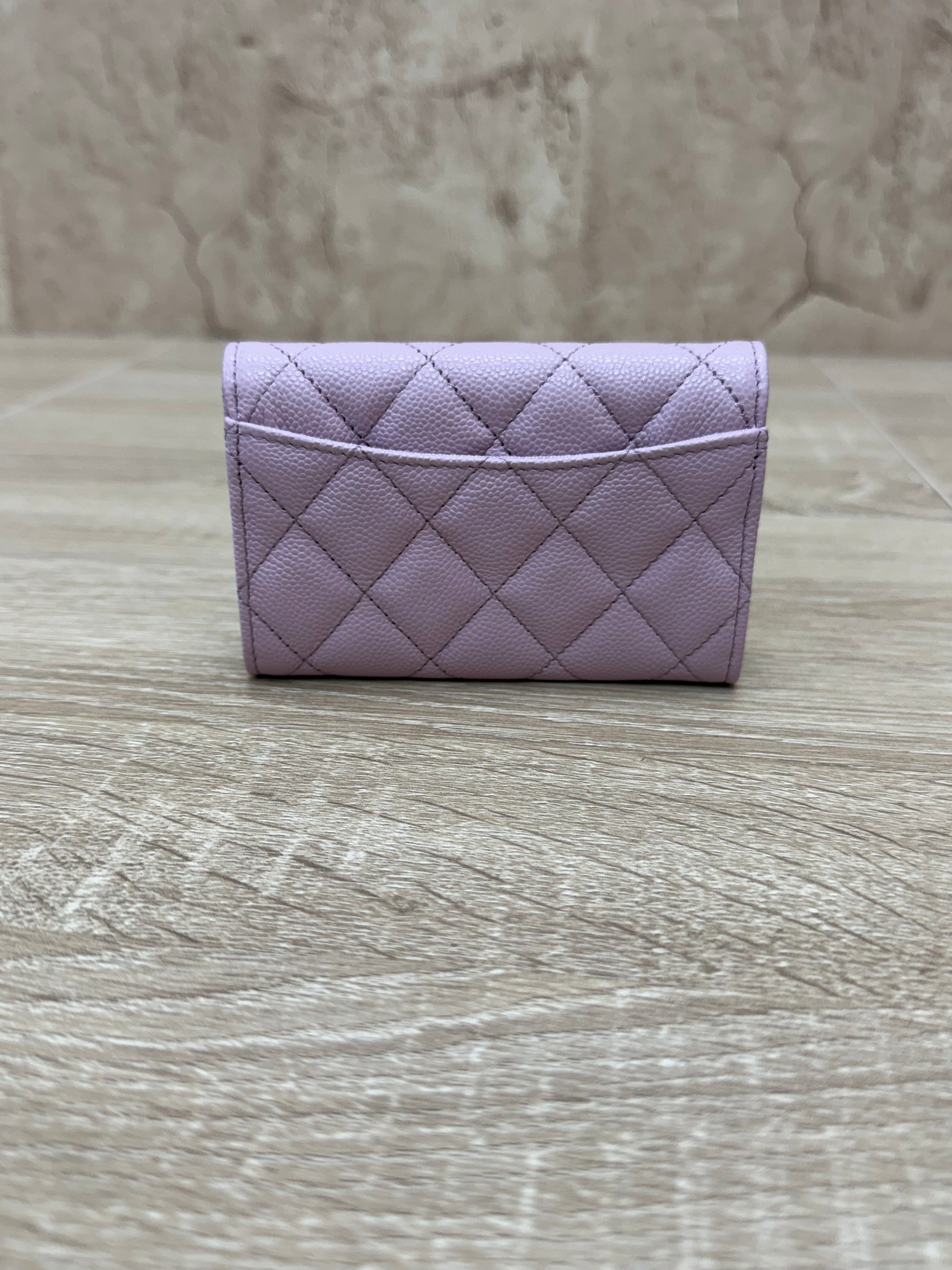 Chanel Lilac Caviar Leather Card Case