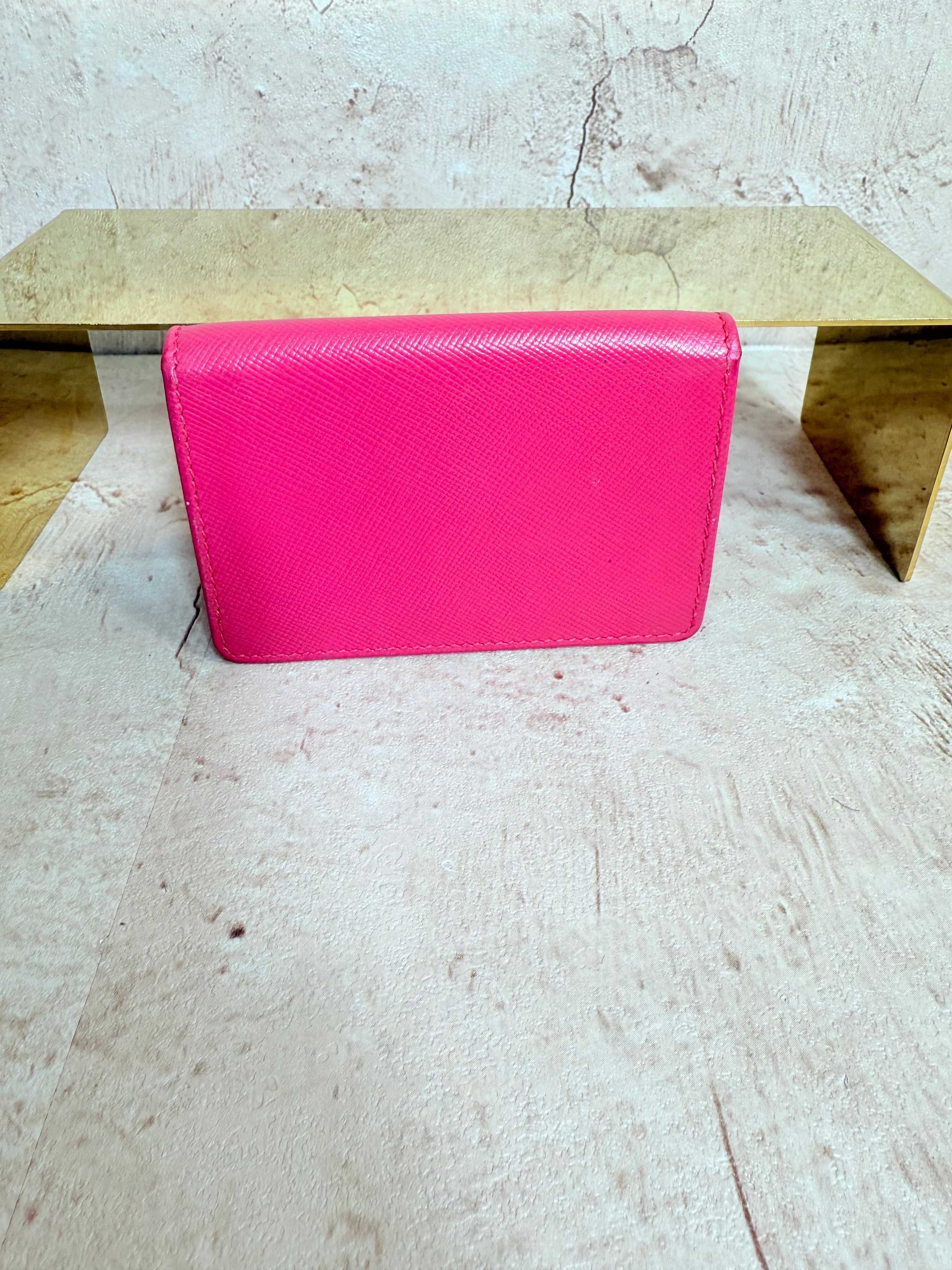 Prada Pink Saffiano Card Case