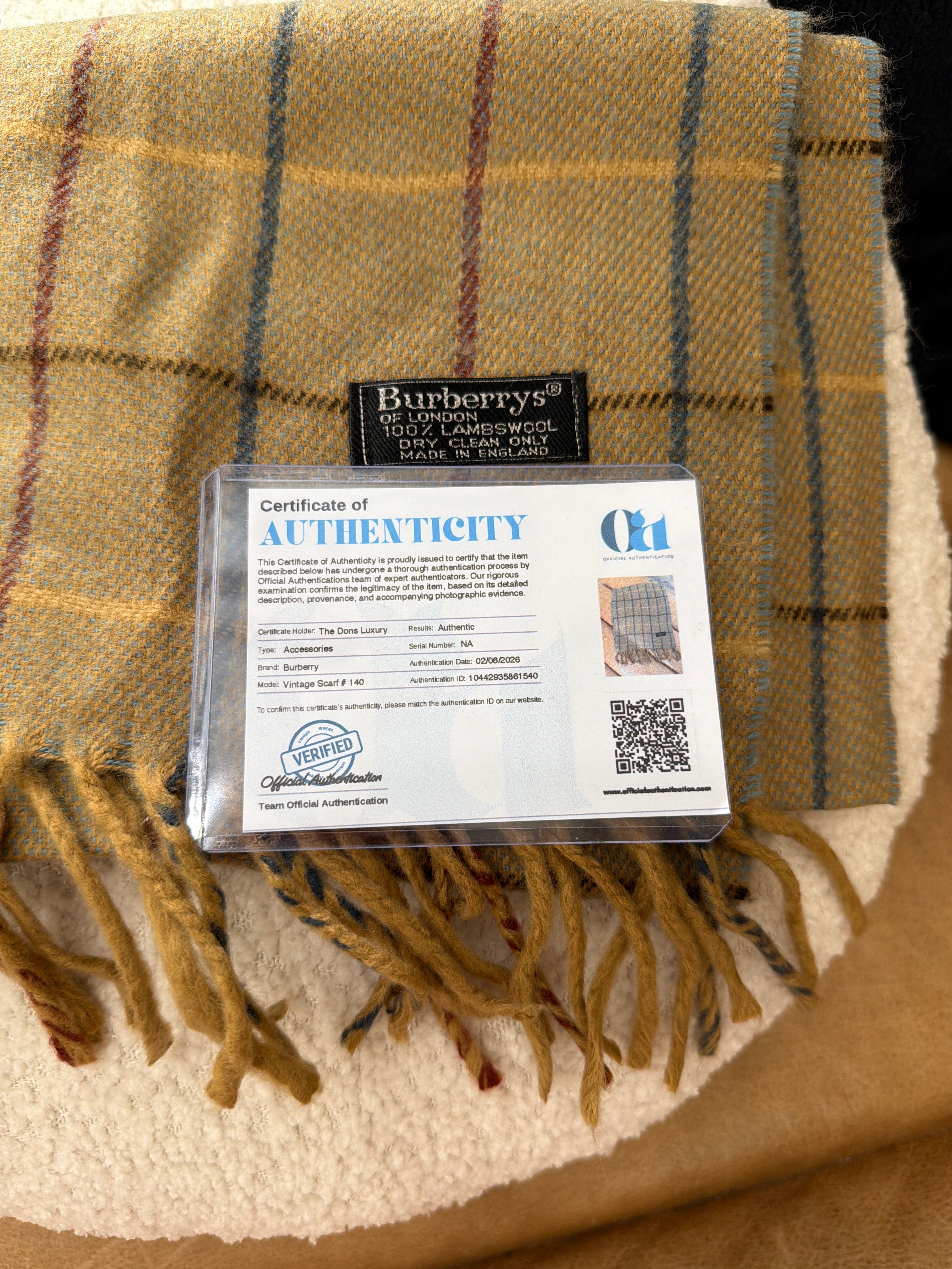 Burberry Vintage Tan Novacheck Lambswool Scarf
