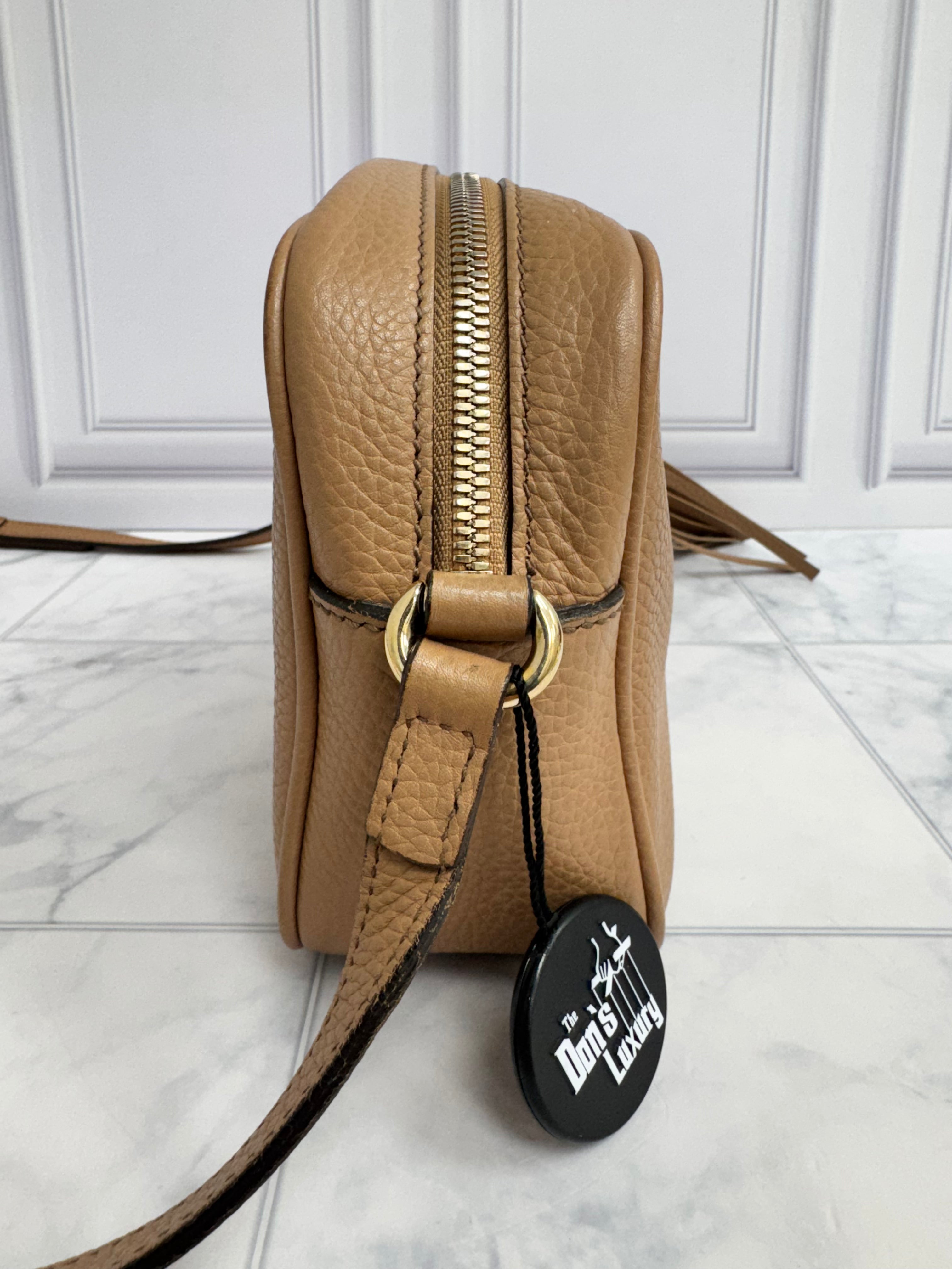 Gucci Brown Pebbled Calfskin Soho Crossbody Bag