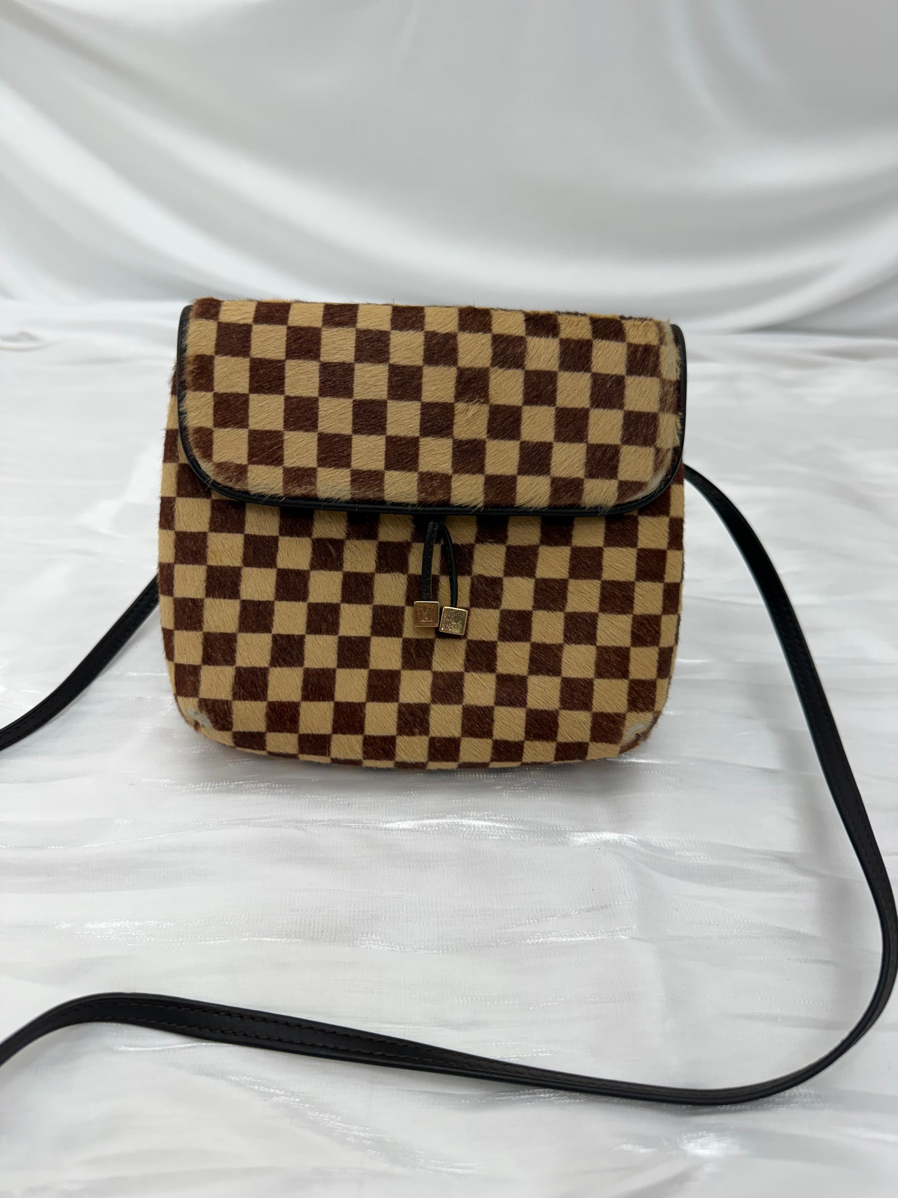 Louis Vuitton Limited Edition Damier Sauvage Calf Hair Gazelle Bag