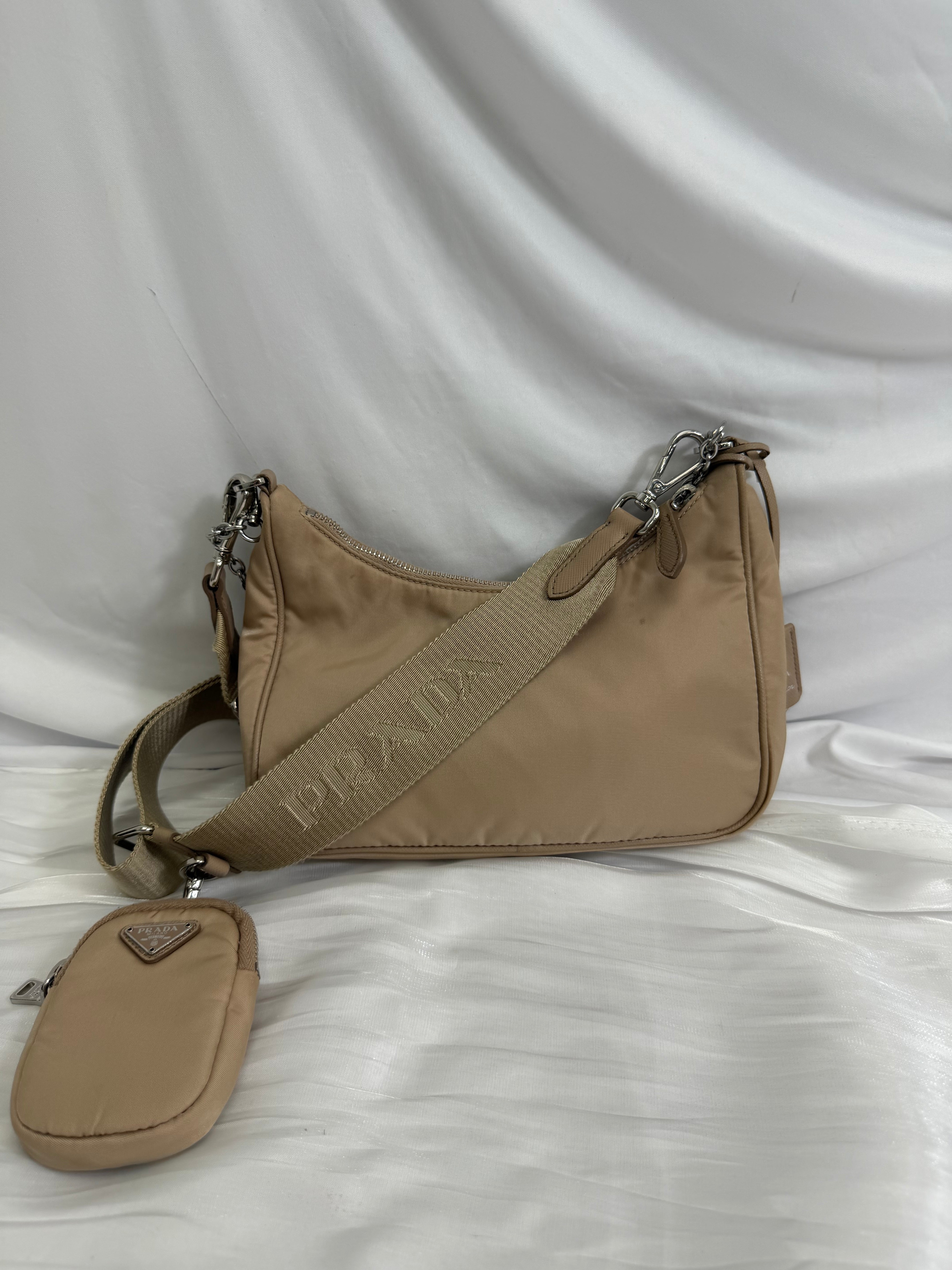 Prada Beige Nylon Re Edition 2005 Crossbody