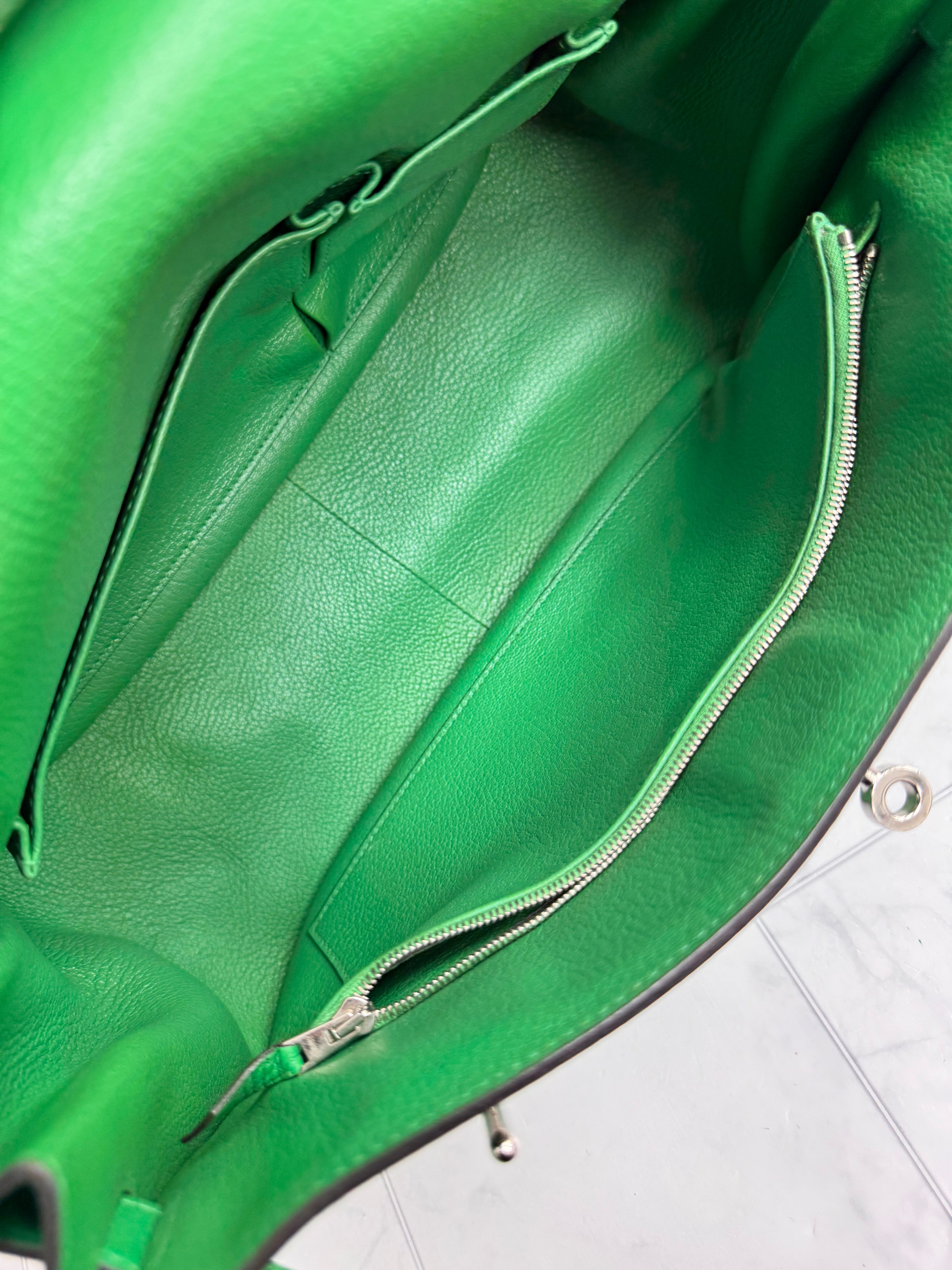 Hermes Bambou Taurillon Clemence Leather Jypsiere Bag 34
