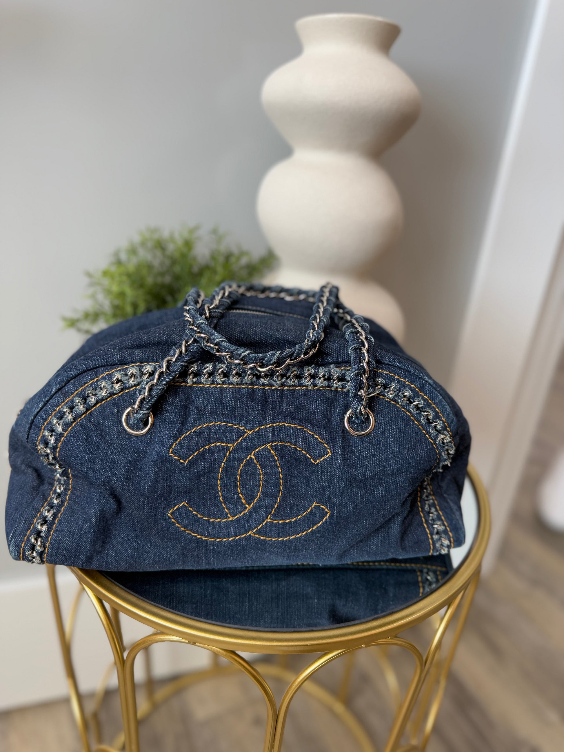 Chanel Denim Canvas Luxe Ligne Shoulder Bag