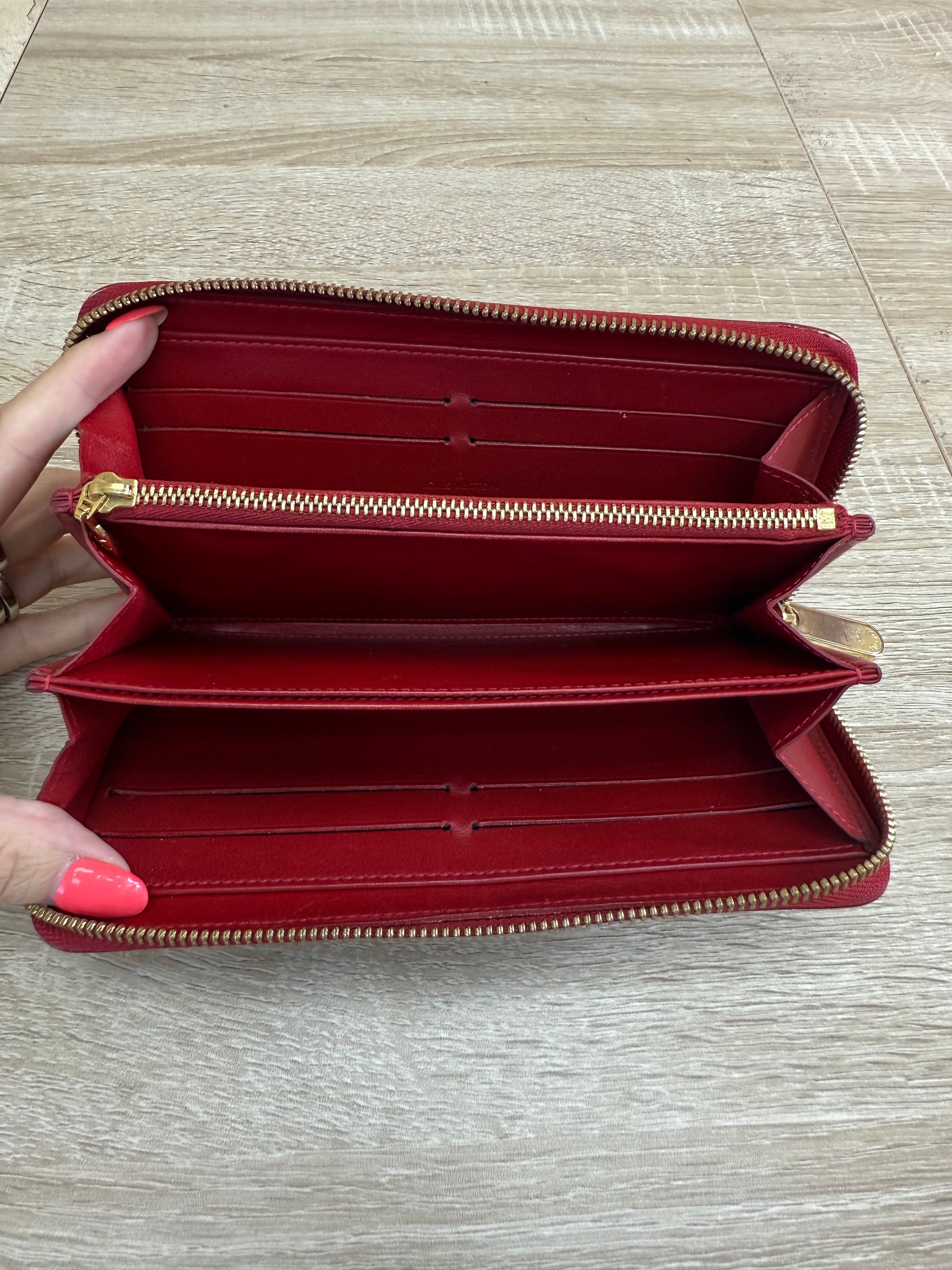 Louis Vuitton Red Vernis Zippy Wallet