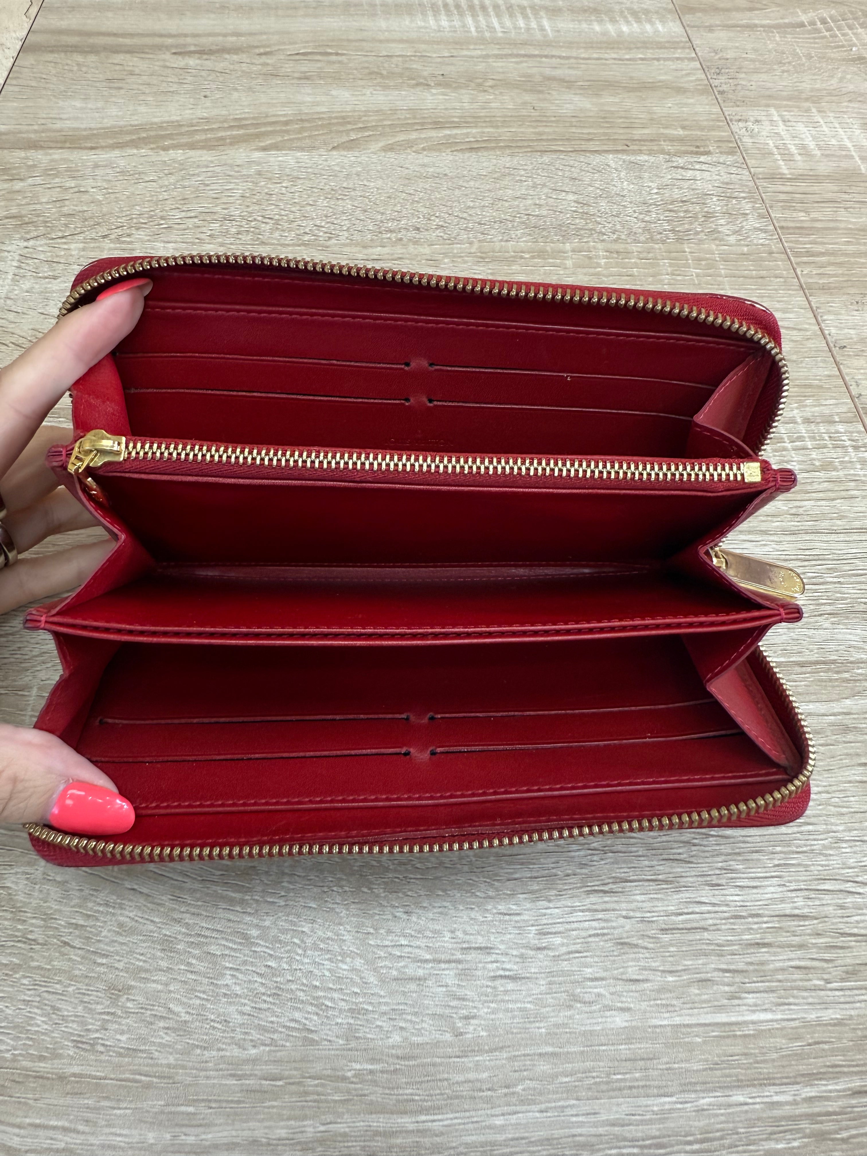 Louis Vuitton Red Vernis Zippy Wallet