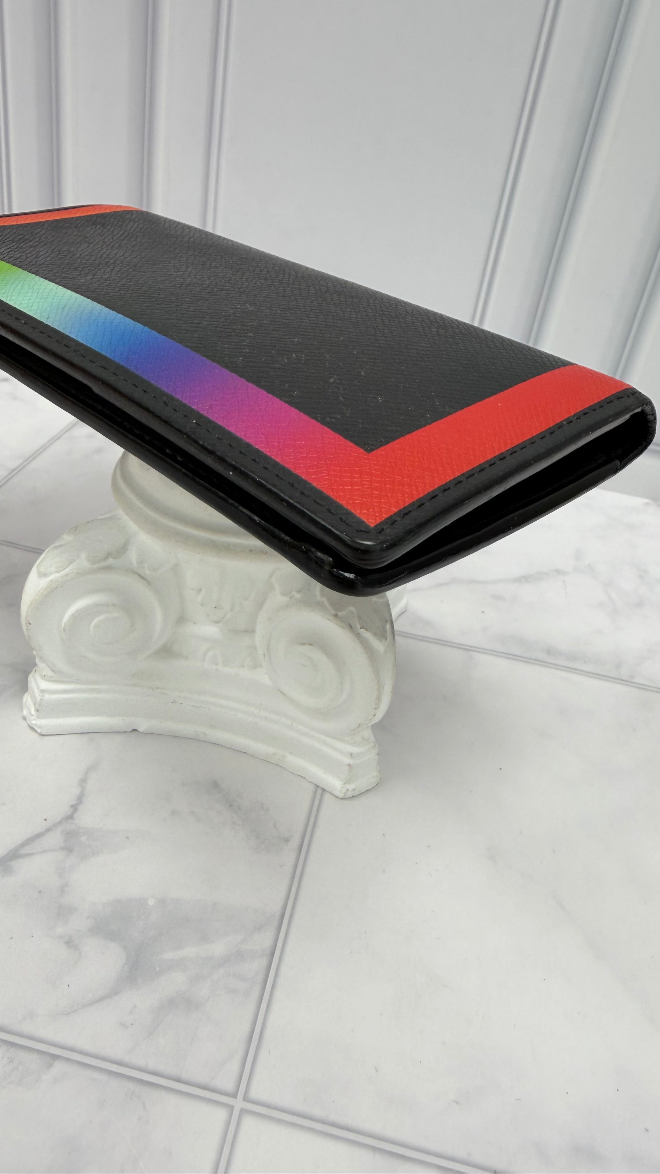 Louis Vuitton Black Taiga Leather Rainbow Brazza