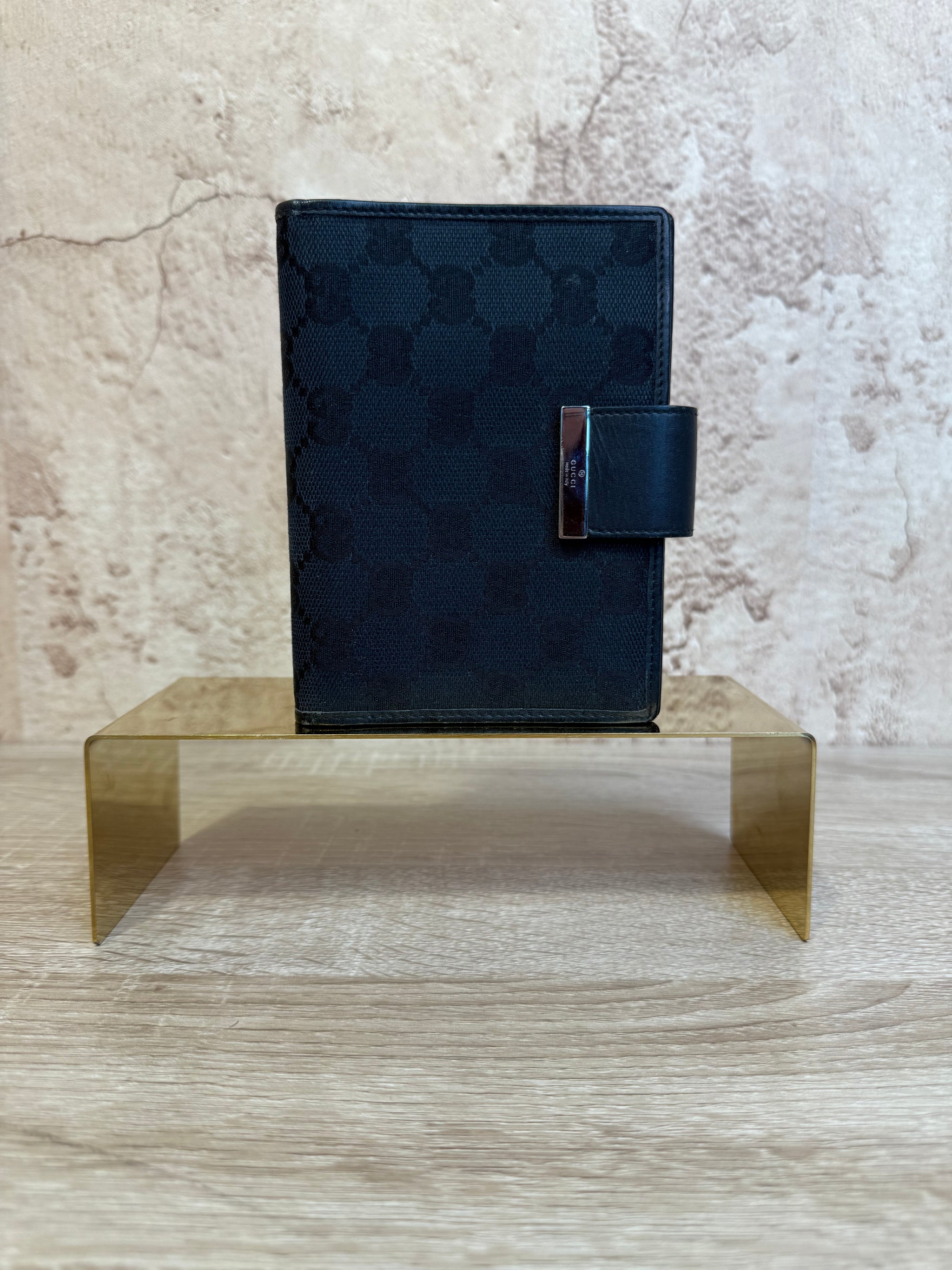 Gucci Black Canvas Passport Agenda