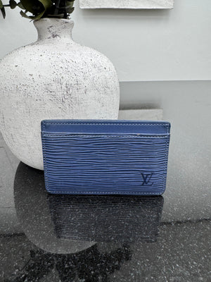 Louis Vuitton Blue Epi Card Holder