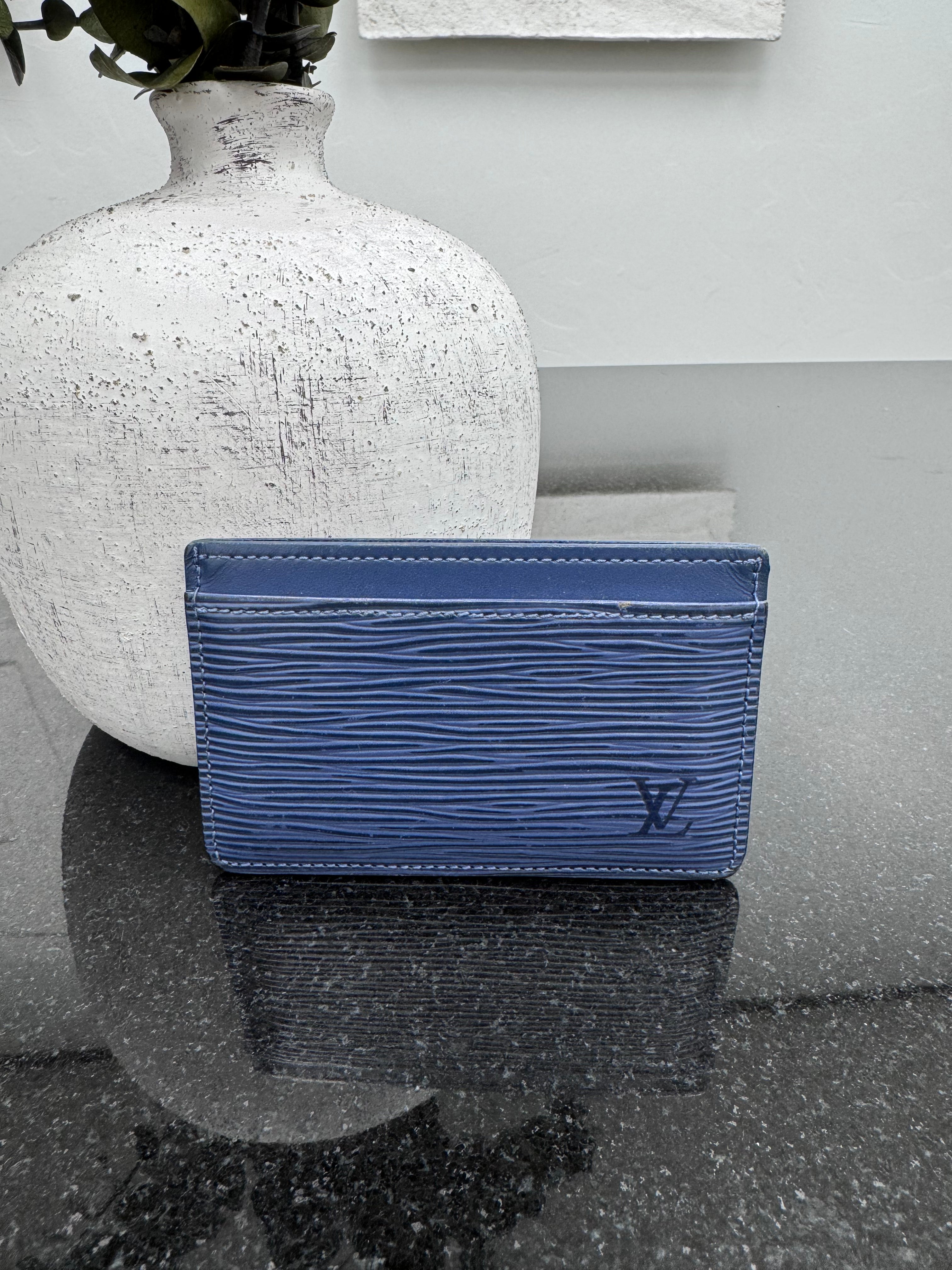 Louis Vuitton Blue Epi Card Holder