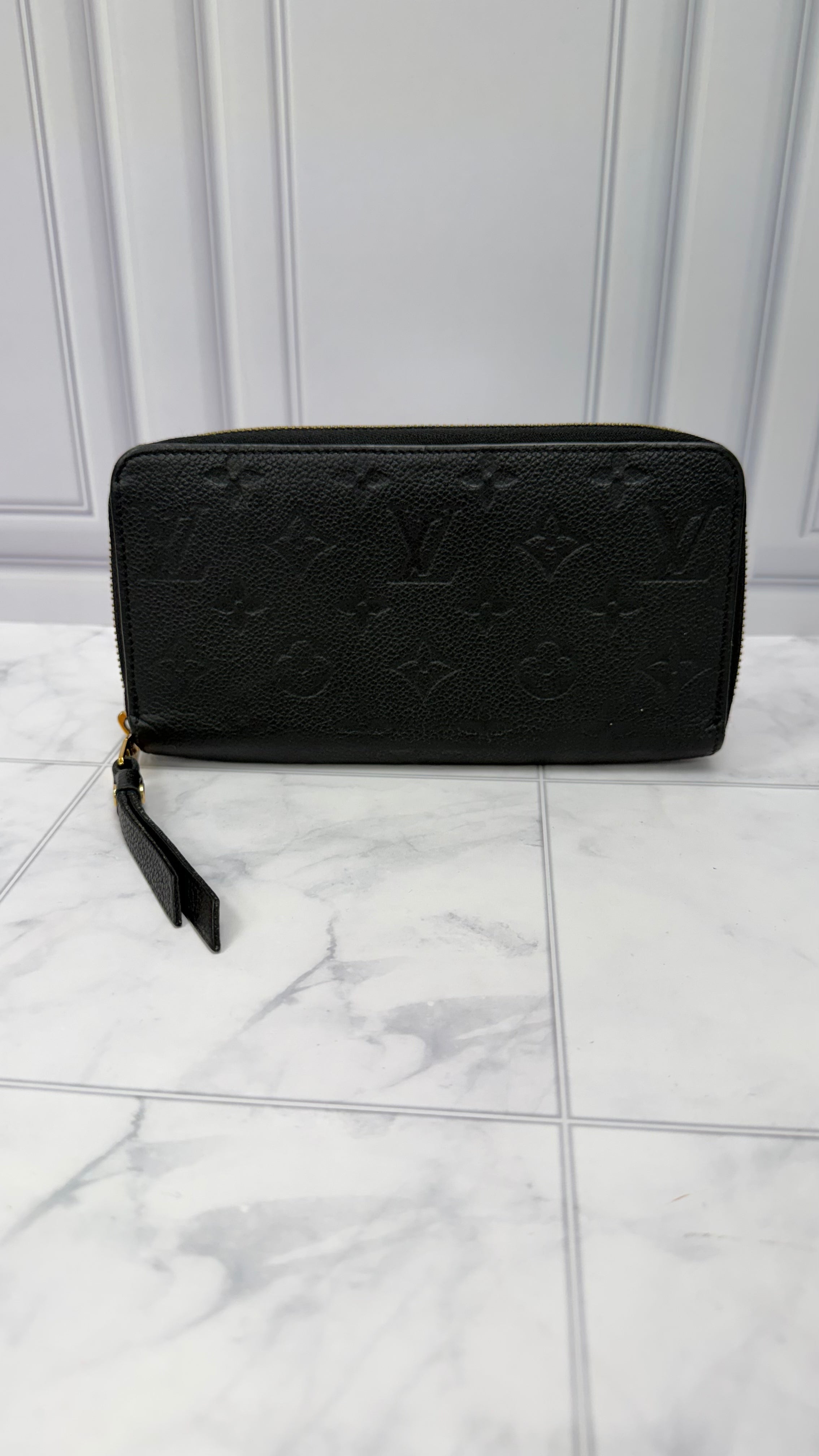 Louis Vuitton Black Empreinte Zippy Wallet