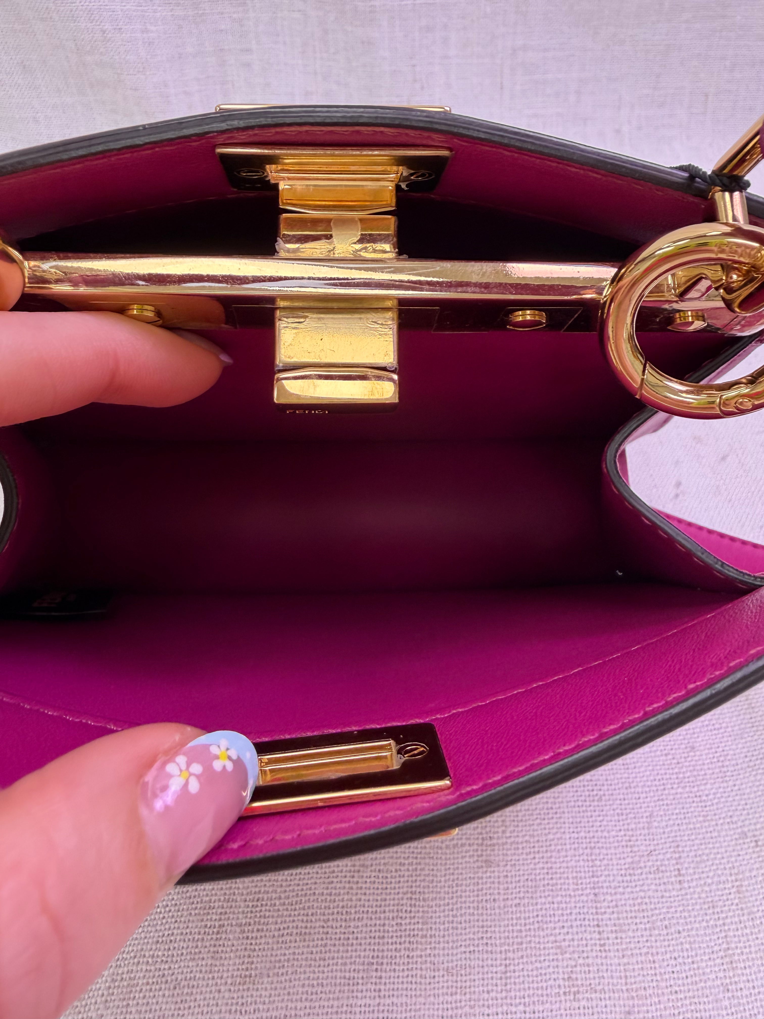 LIKE NEW Fendi Fuchsia Leather ISeeU Petite Peekaboo 2Way Bag