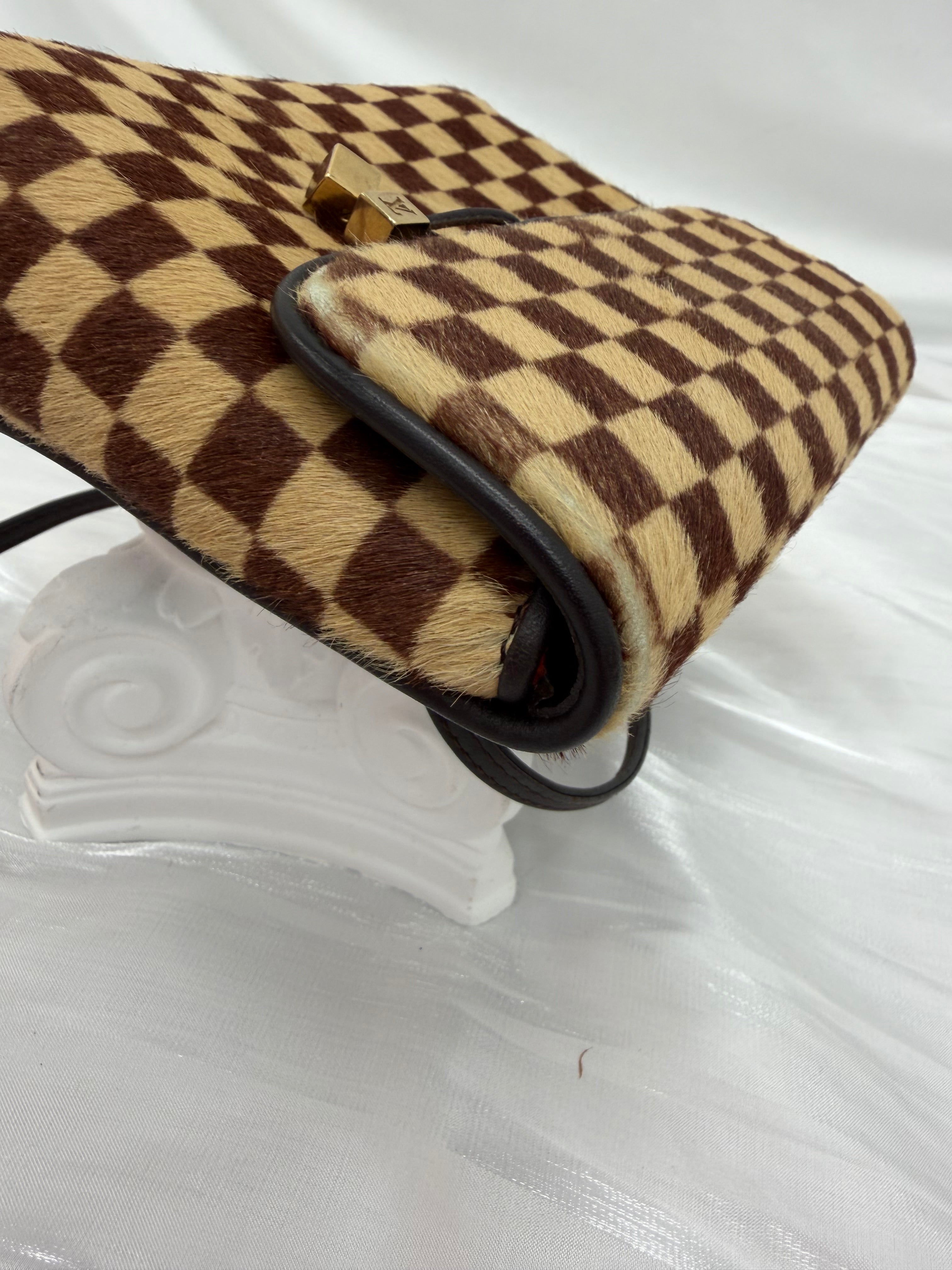Louis Vuitton Limited Edition Damier Sauvage Calf Hair Gazelle Bag