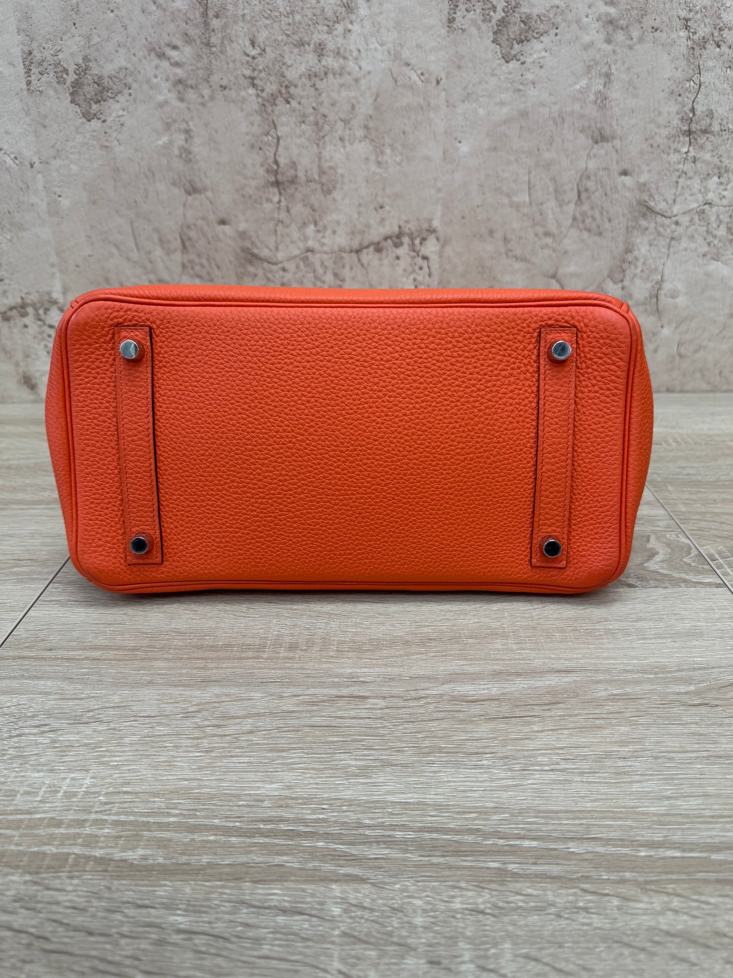 Hermes Orange Poppy Togo Leather Birkin 30 with Palladium Hardware