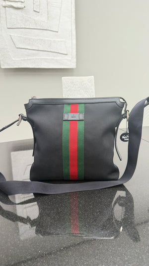 Gucci Black Techno Canvas Web Messenger Bag