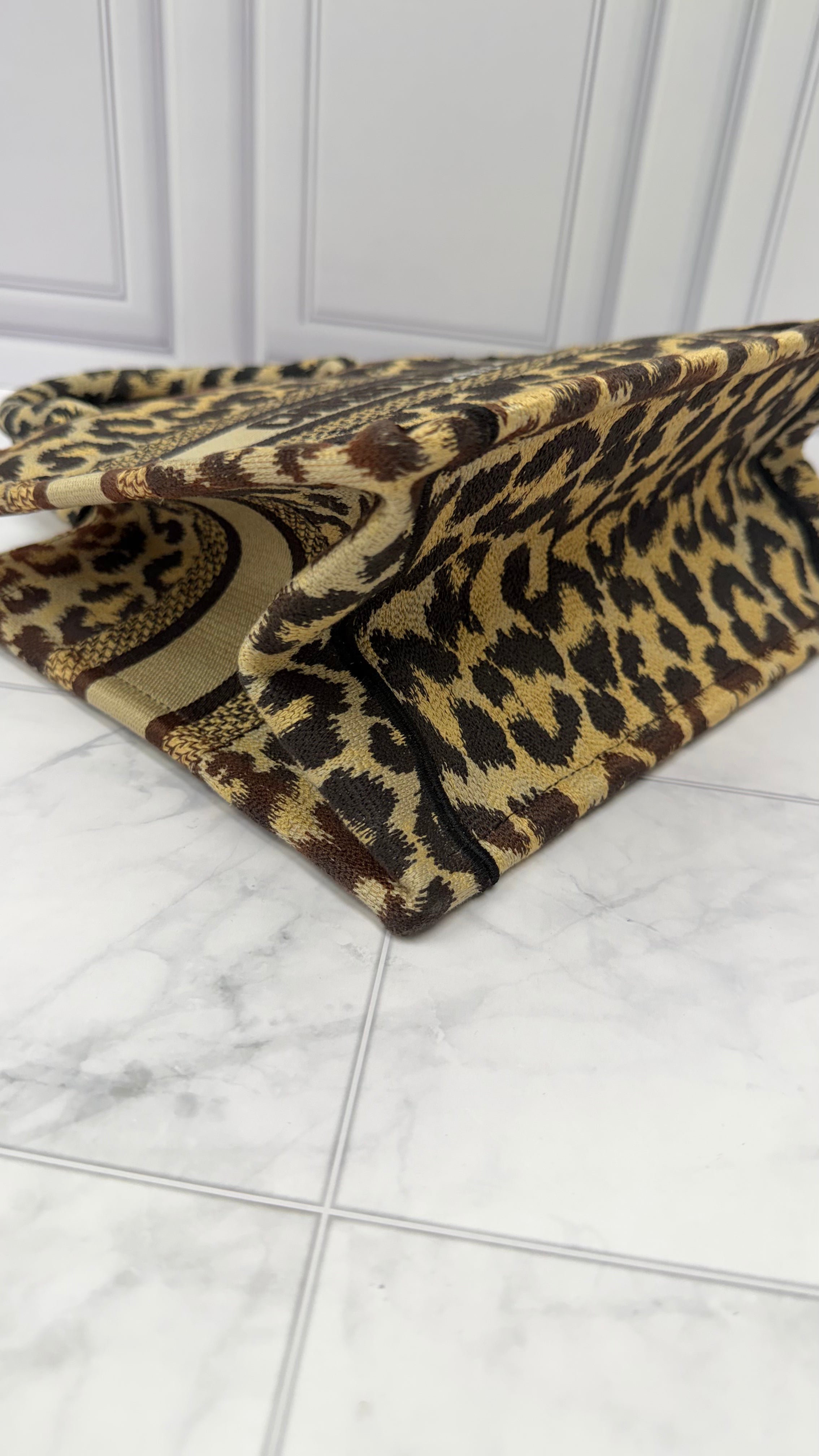 *DONS DROP* Christian Dior Leopard Printed Canvas Book Tote Bag