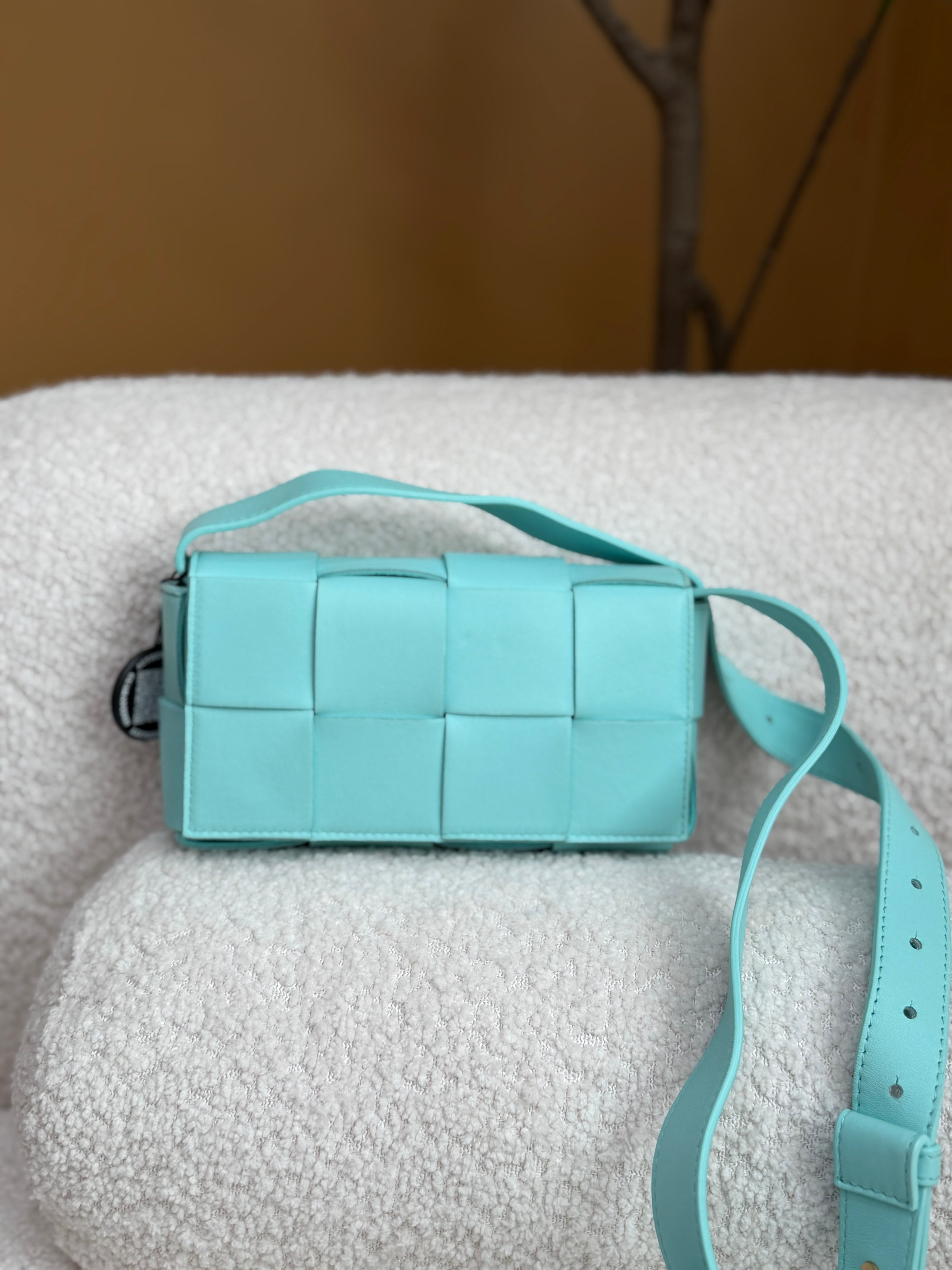 Bottega Veneta Teal Leather Padded Cassette Bag