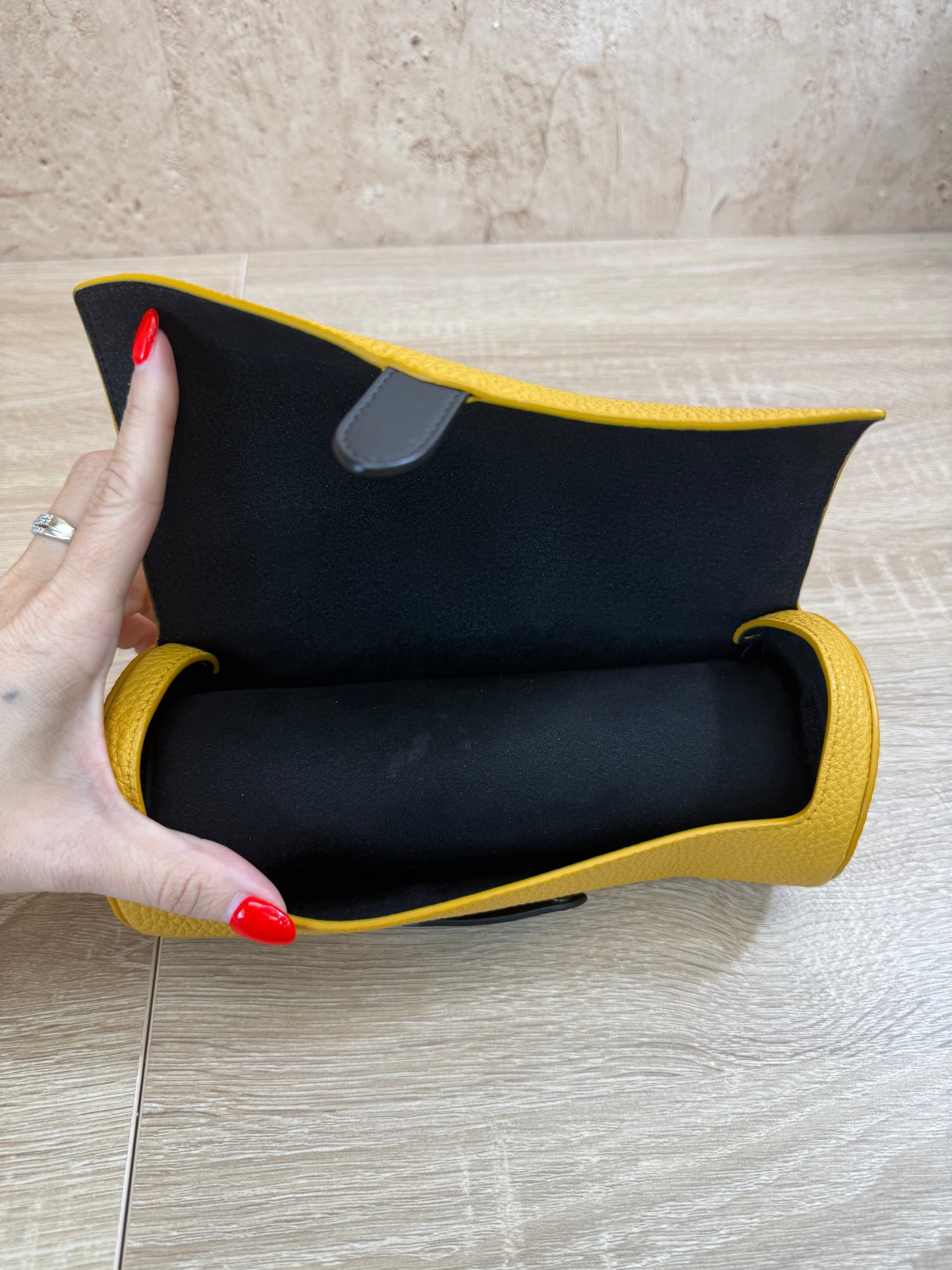 Fendi Mustard Yellow Leather Watch Case