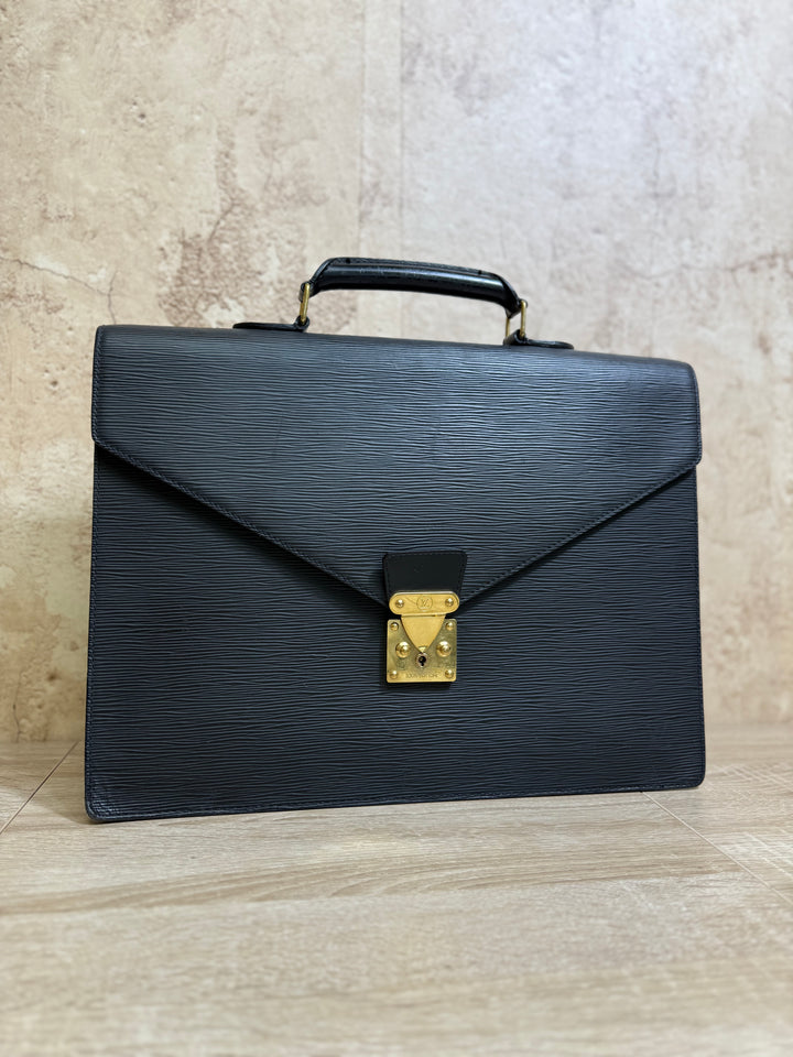 Louis Vuitton Black Epi Business Bag