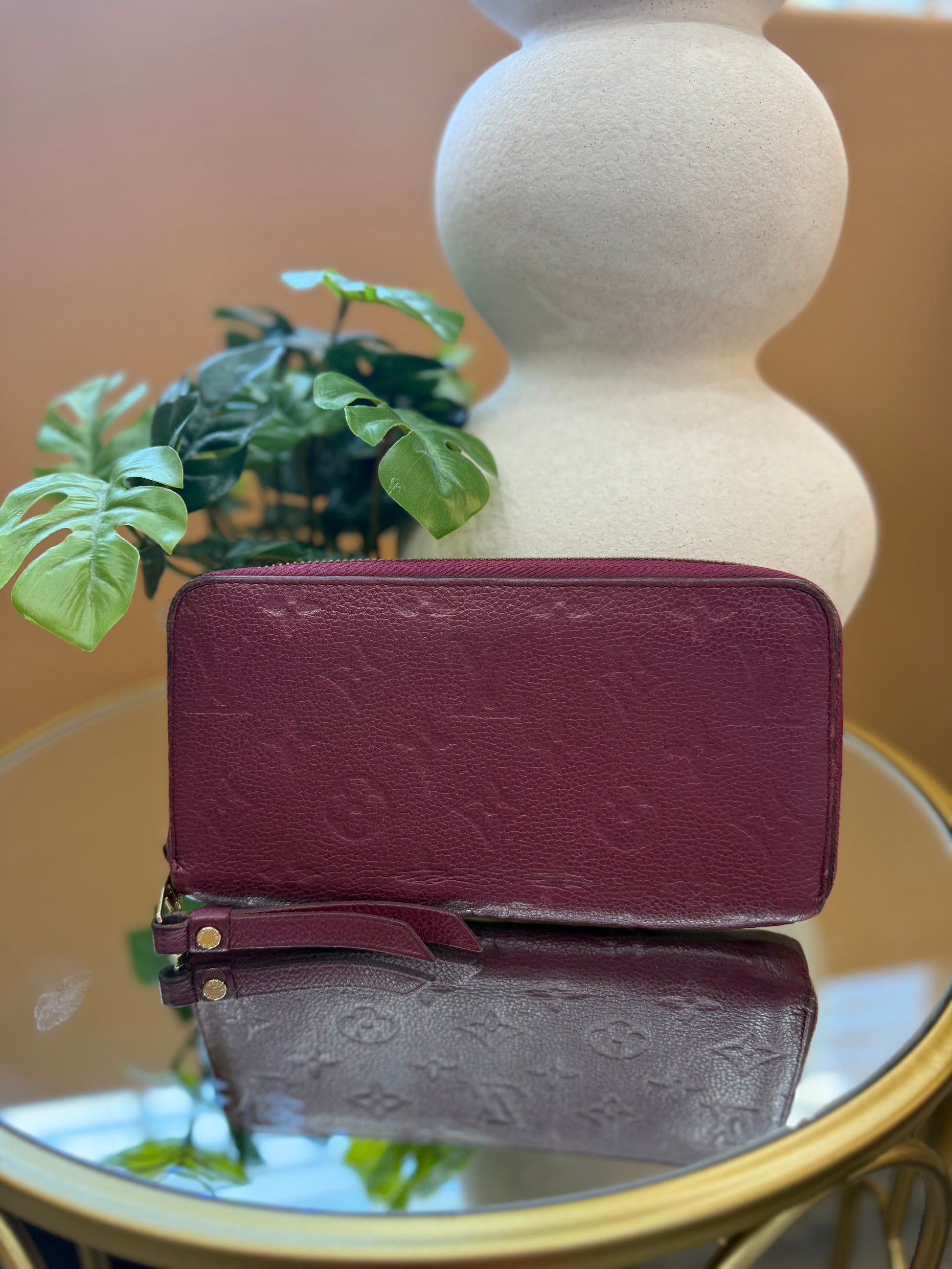 Louis Vuitton Wine Monogram Empreinte Zippy Wallet