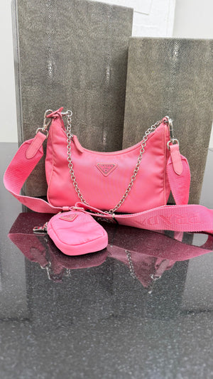 Prada Pink Nylon Re-Edition Crossbody Bag