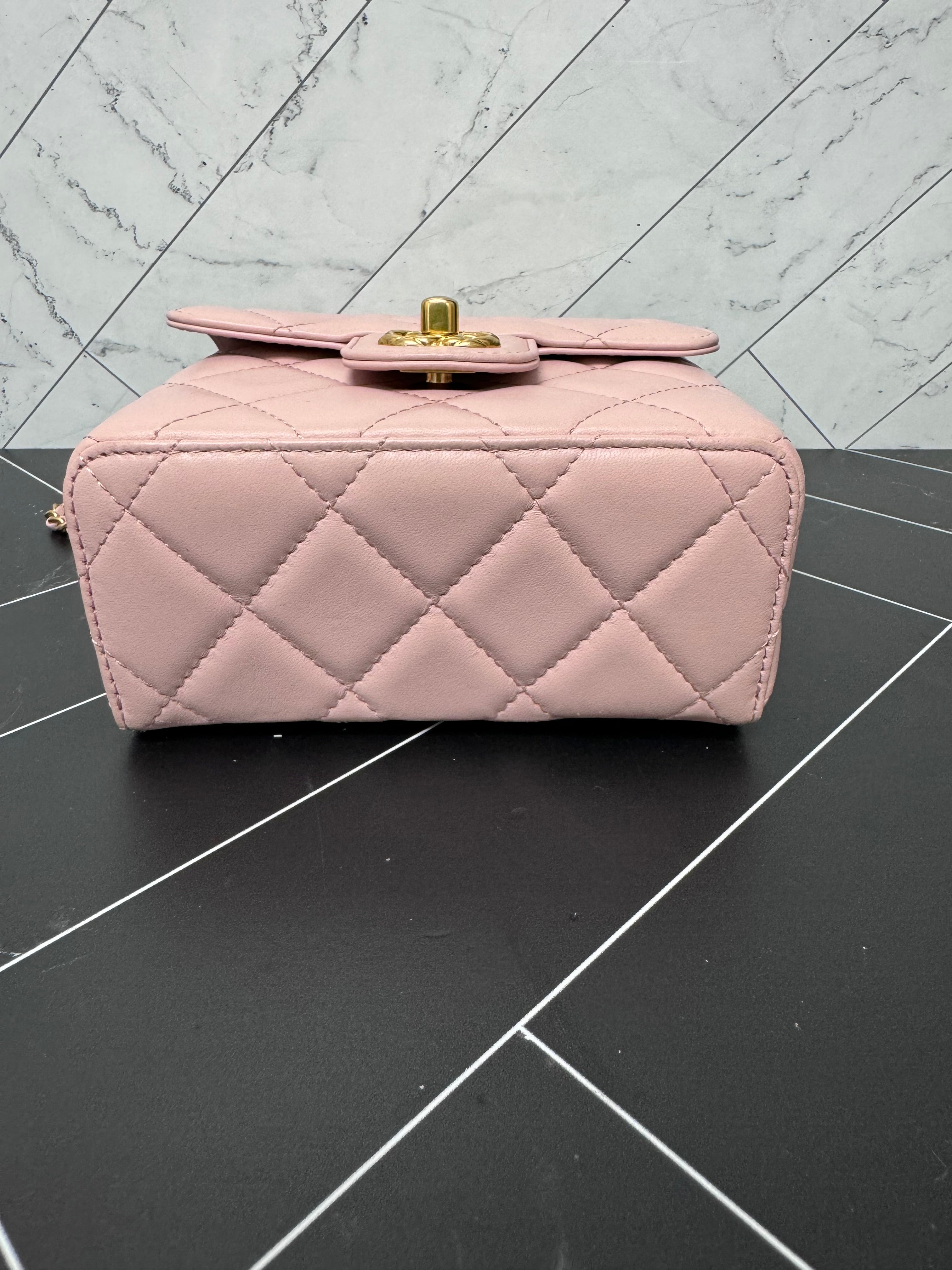 Chanel Pink Mini Square Top Handle Bag