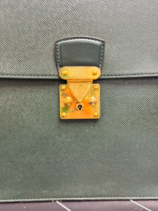 Louis Vuitton Green Taiga Leather Briefcase