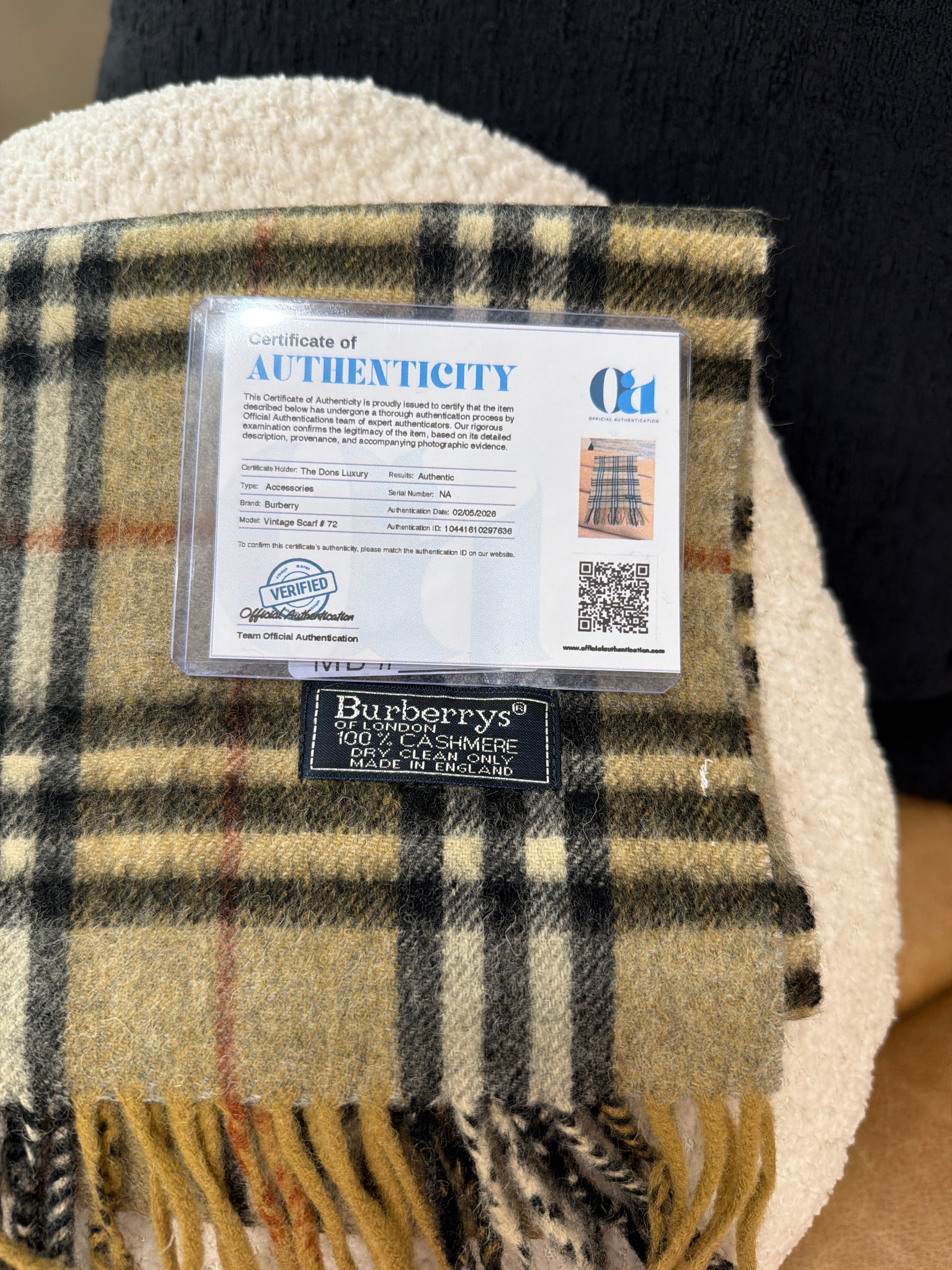 Burberry Vintage Light Green Novacheck Cashmere Scarf