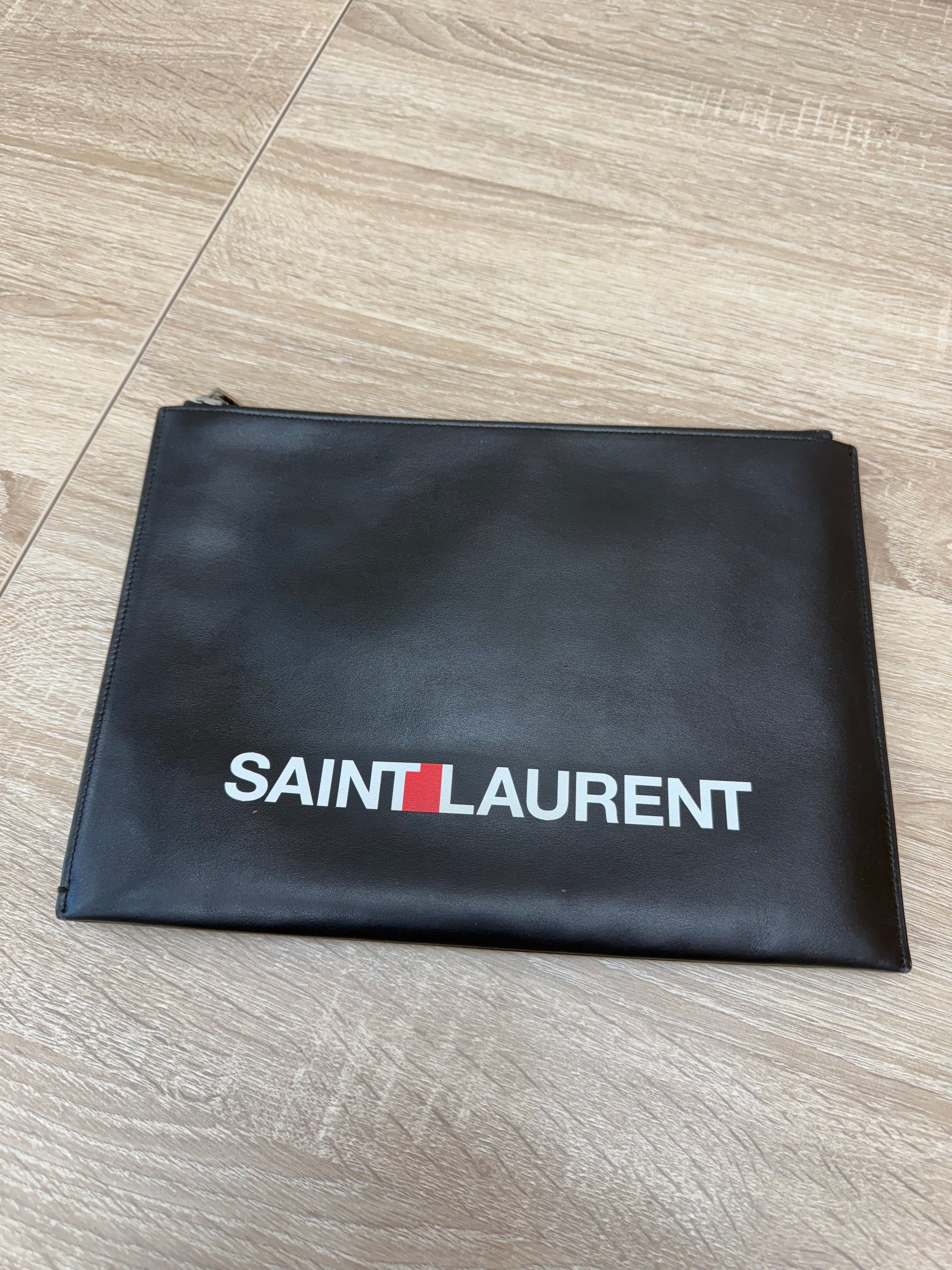 Saint Laurent YSL Black Leather Pouch