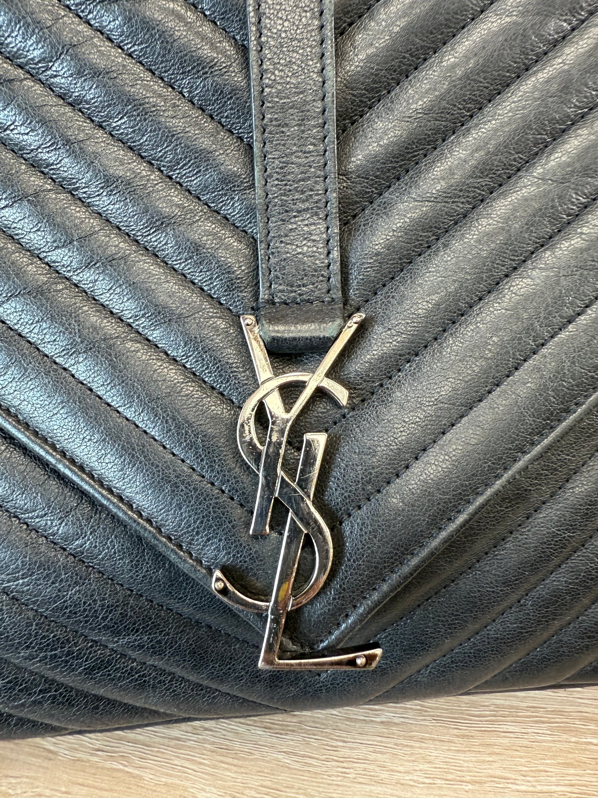 Saint Laurent YSL Black Leather Shoulder Bag