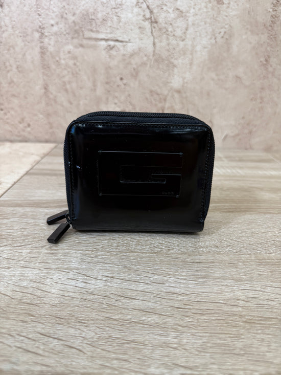 Gucci Black Patent Leather Zippy Compact Wallet