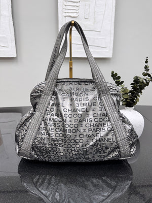 Chanel Silver Nylon Unlimited Ligne Tote Bag