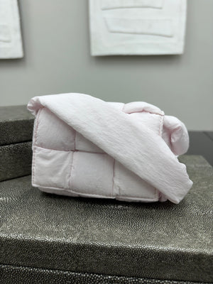 Bottega Veneta Pink Padded Nylon Intrecciato Cassette Bag