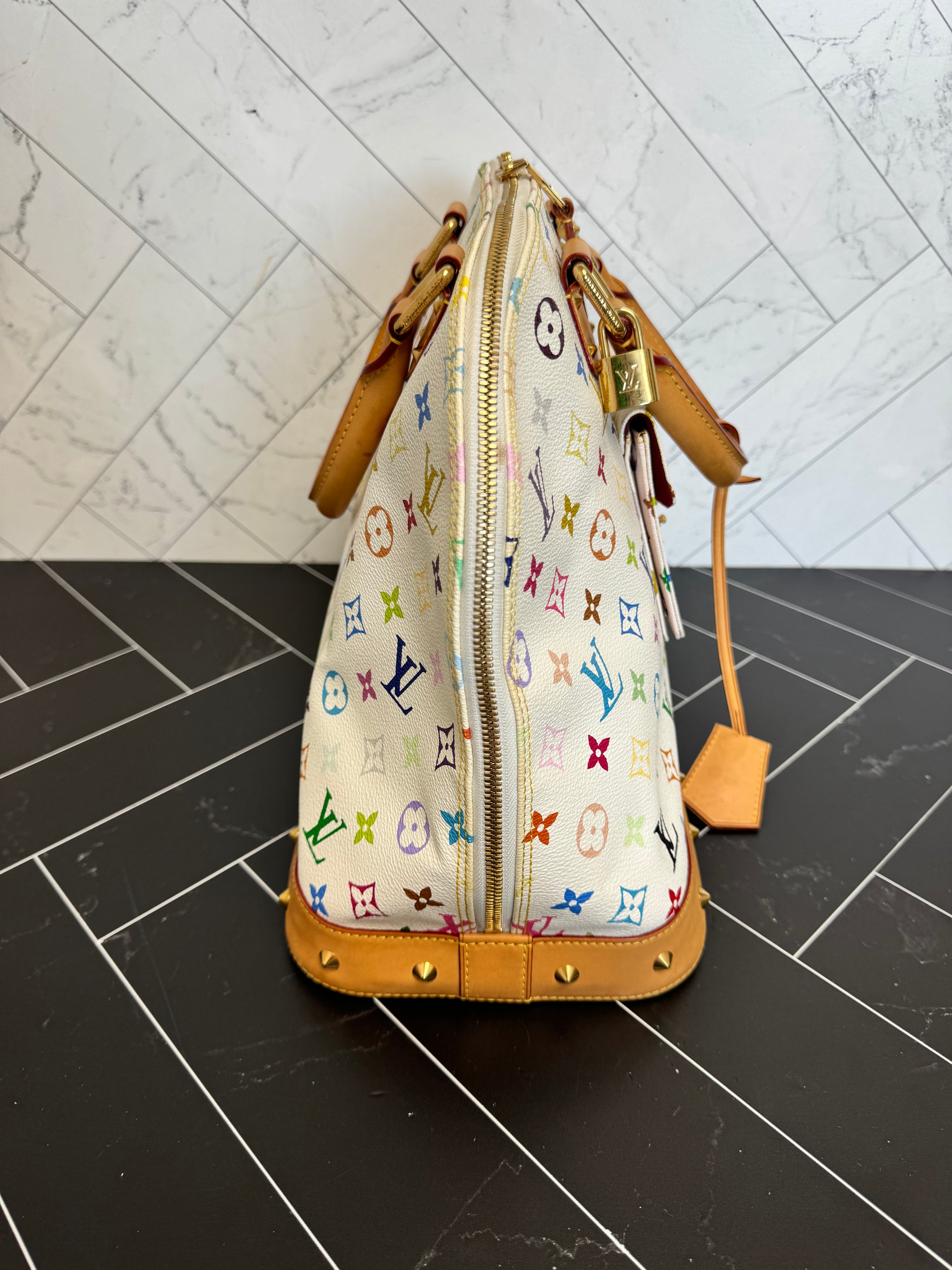 Louis Vuitton White Multicolore Alma GM