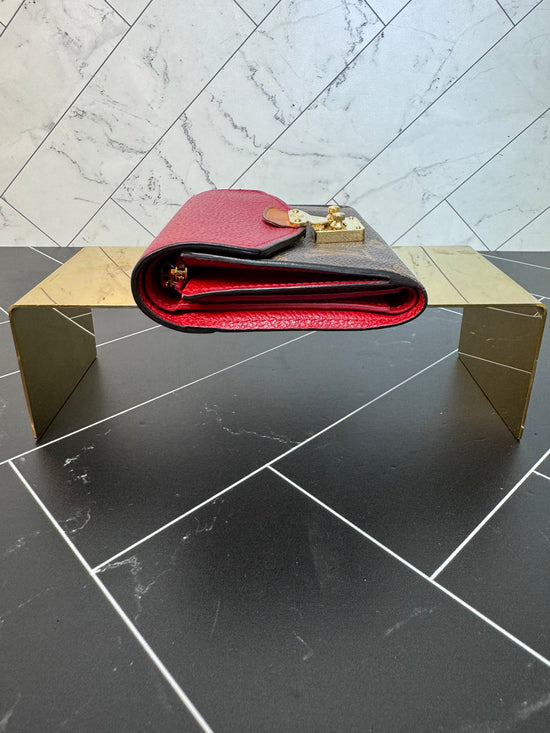 Louis Vuitton Monogram & Red Compact Pallas Wallet