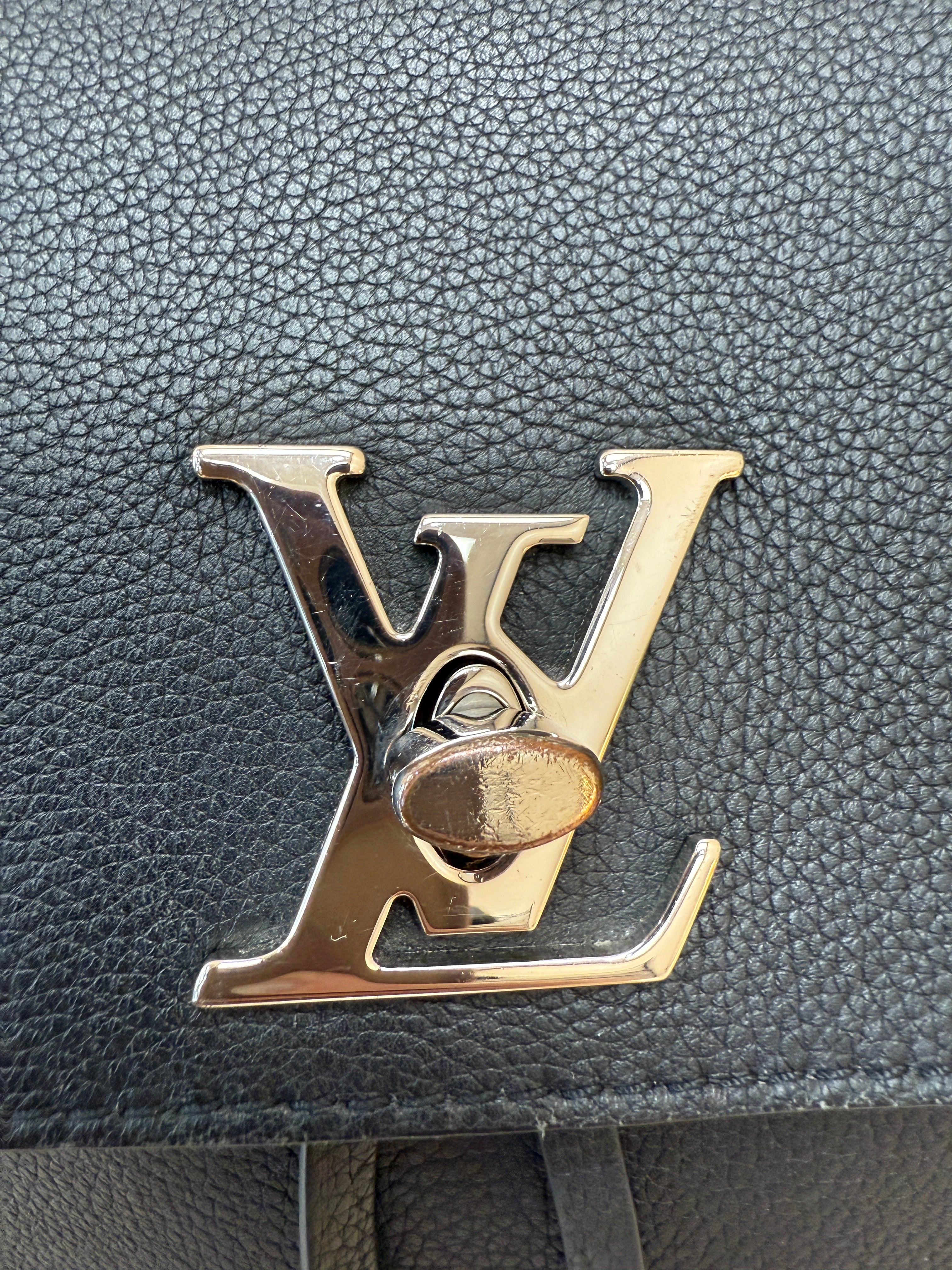Louis Vuitton Black Taurillion Leather LockMe MM Backpack