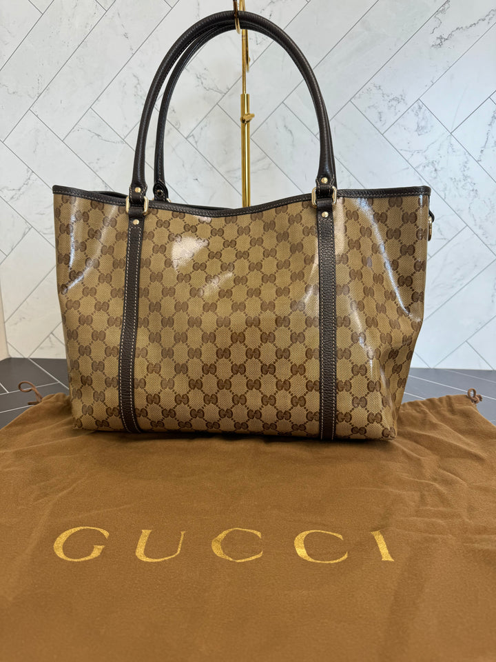 Gucci Brown GG Crystal Medium Joy Tote