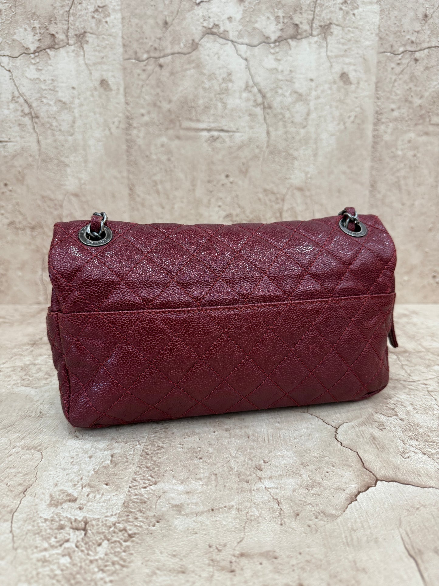 Chanel Burgundy Caviar Leather Flap Bag