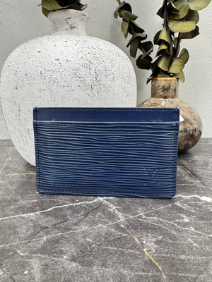 Louis Vuitton Navy Epi Card Case