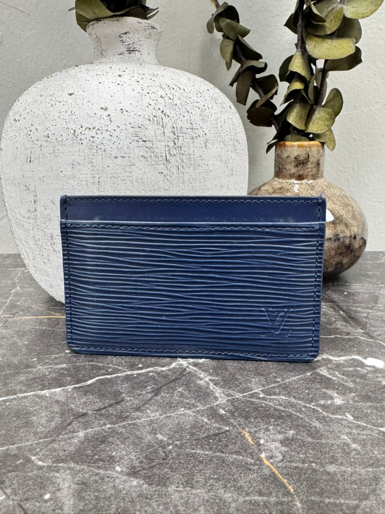 Louis Vuitton Navy Epi Card Case