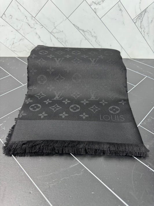 BRAND NEW- Louis Vuitton Monogram Shawl - Black