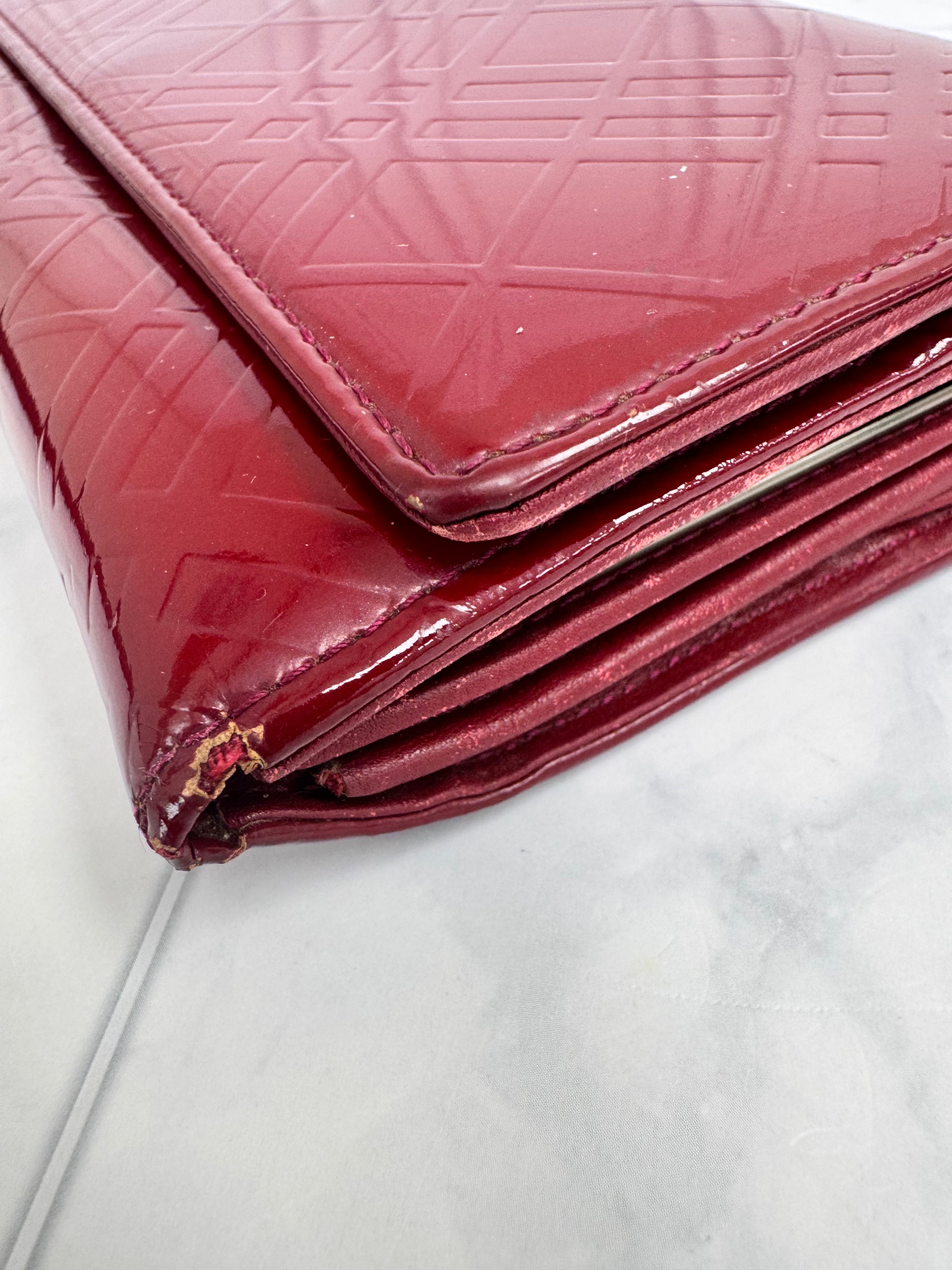 Burberry Red Patent Leather Long Wallet