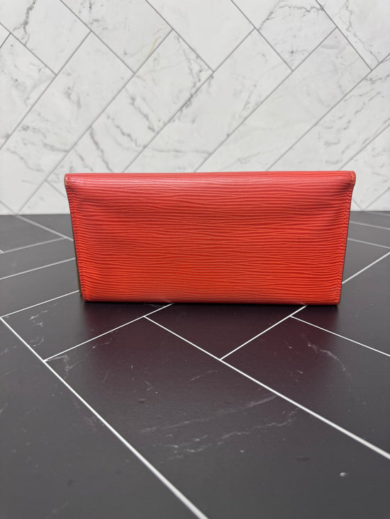 Louis Vuitton Orange Epi Leather Josephine Wallet