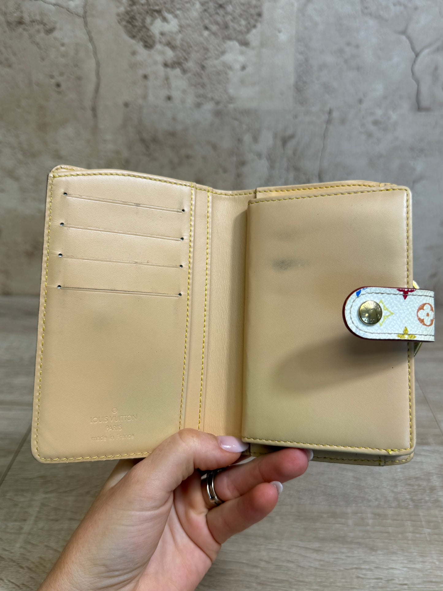 Louis Vuitton White Multicolore Monogram French Wallet