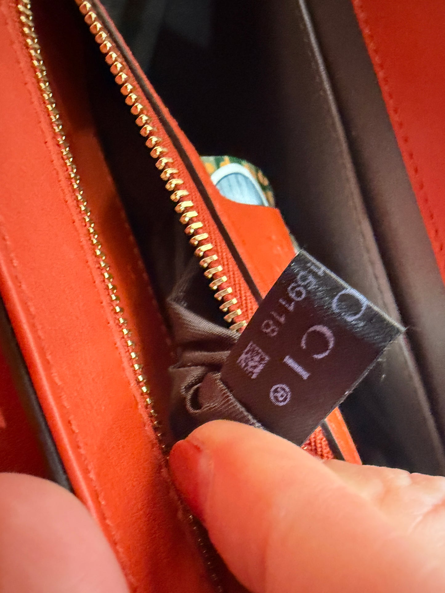 Gucci Orange Crocodile Raja Shoulder Bag