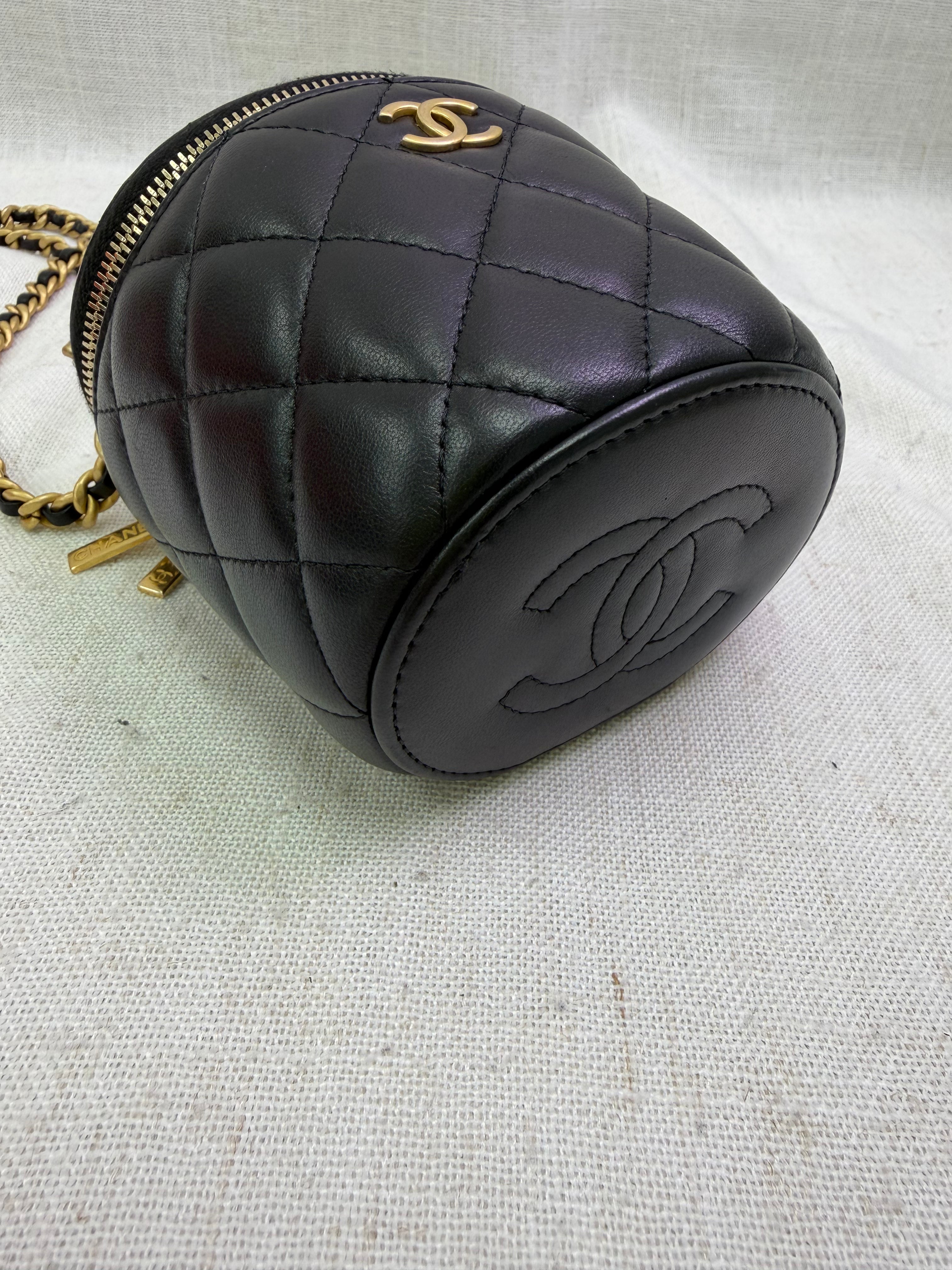 LIKE NEW- Chanel Black Quilted Lambskin Afternoon Tea Top Handle Bag
