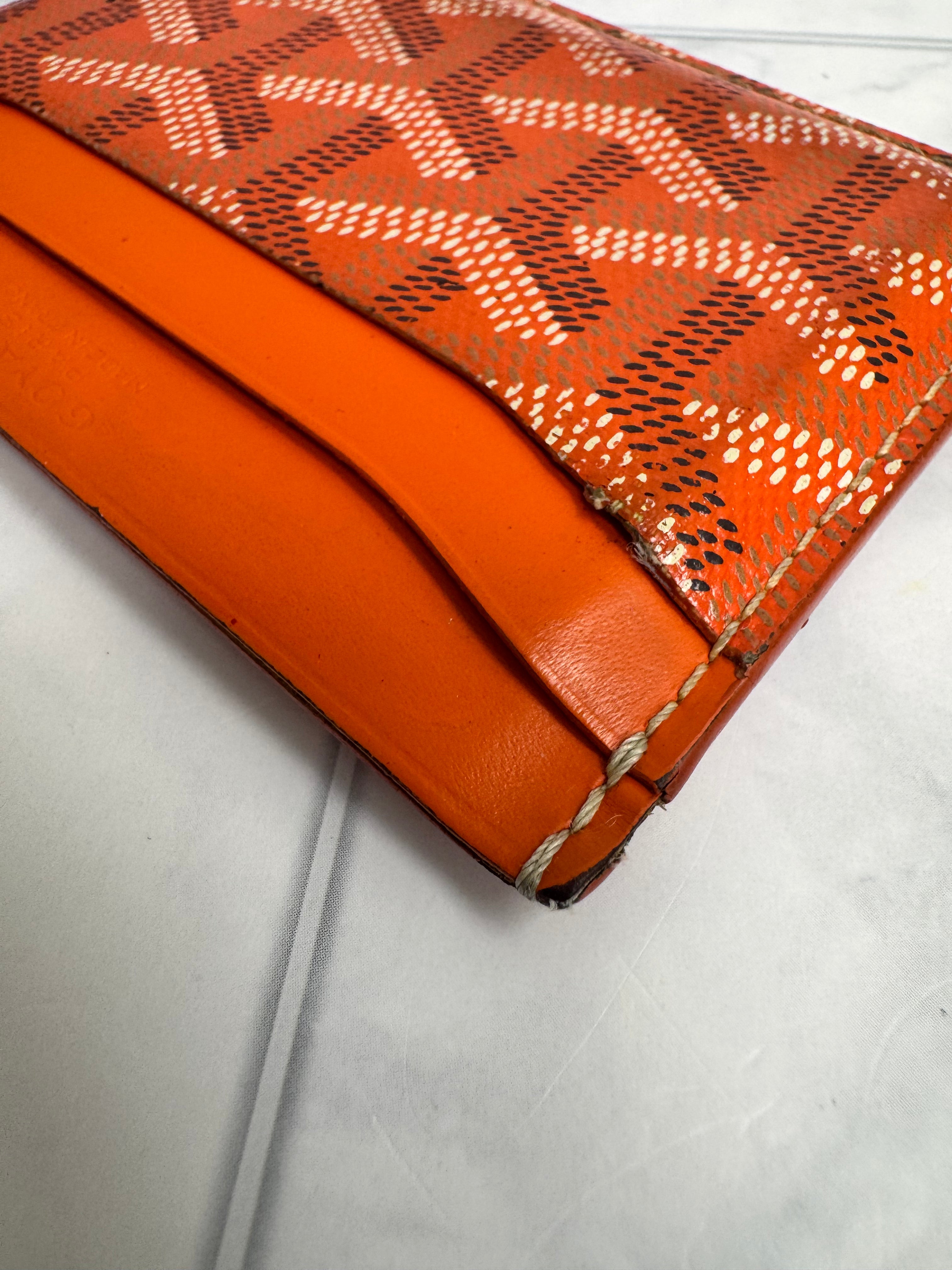 Goyard Orange Goyardine Coated Canvas Saint-Sulpice Card Holder