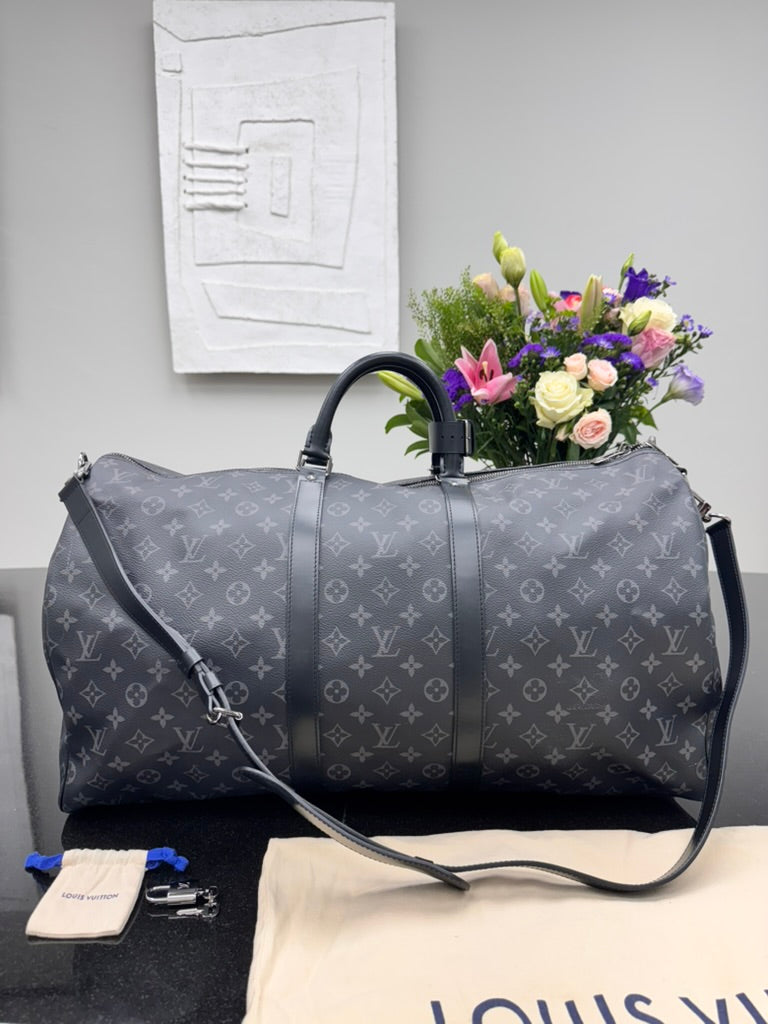 Louis Vuitton Monogram Eclipse Keepall Bandouliere 55